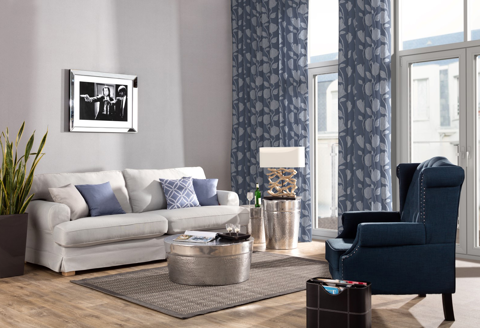 woonkamer in glamourstijl