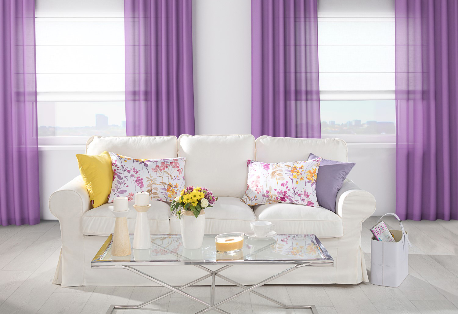 woonkamer in paars