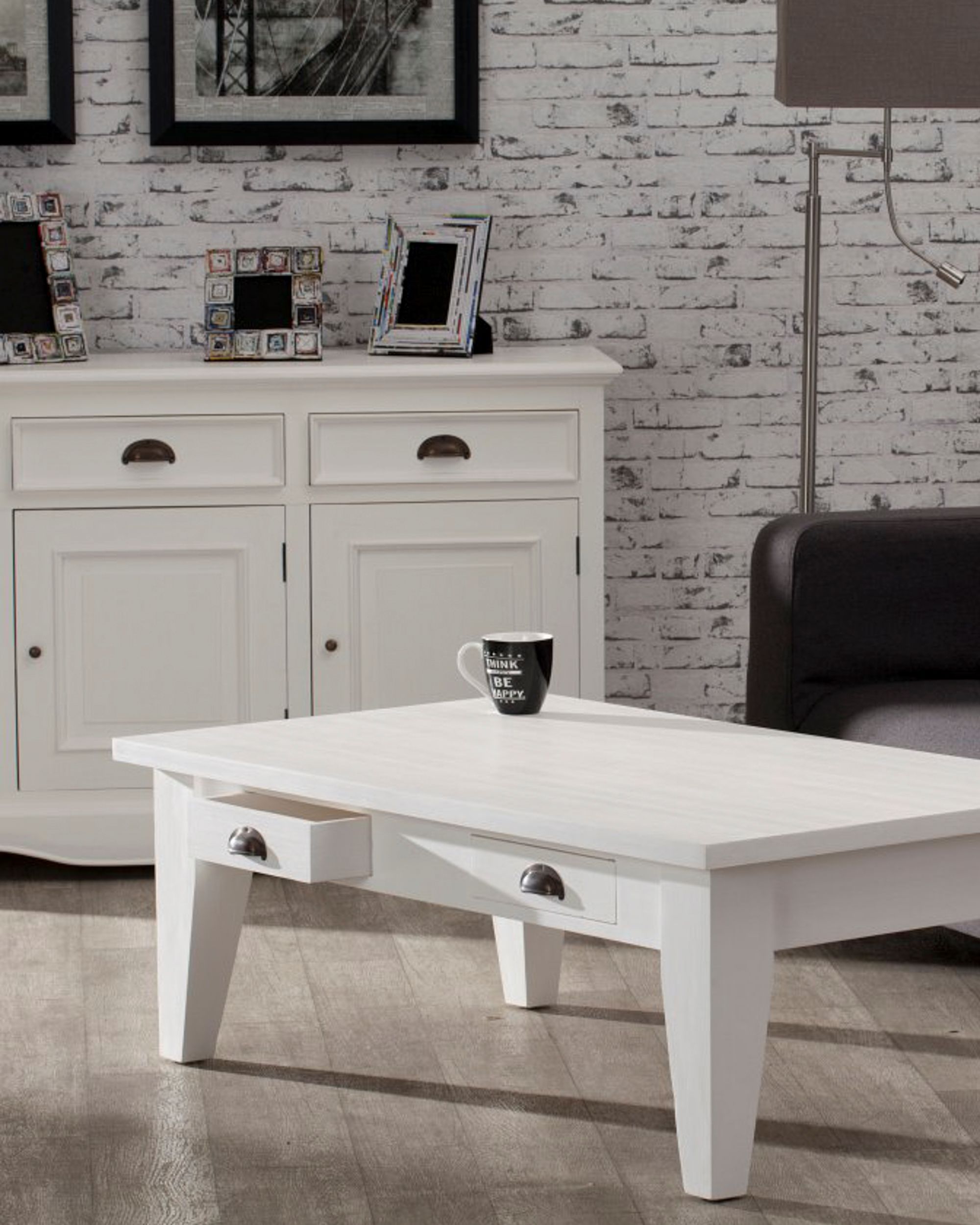 Bijzettafel Milton wit 130x73x45 cm (hover)