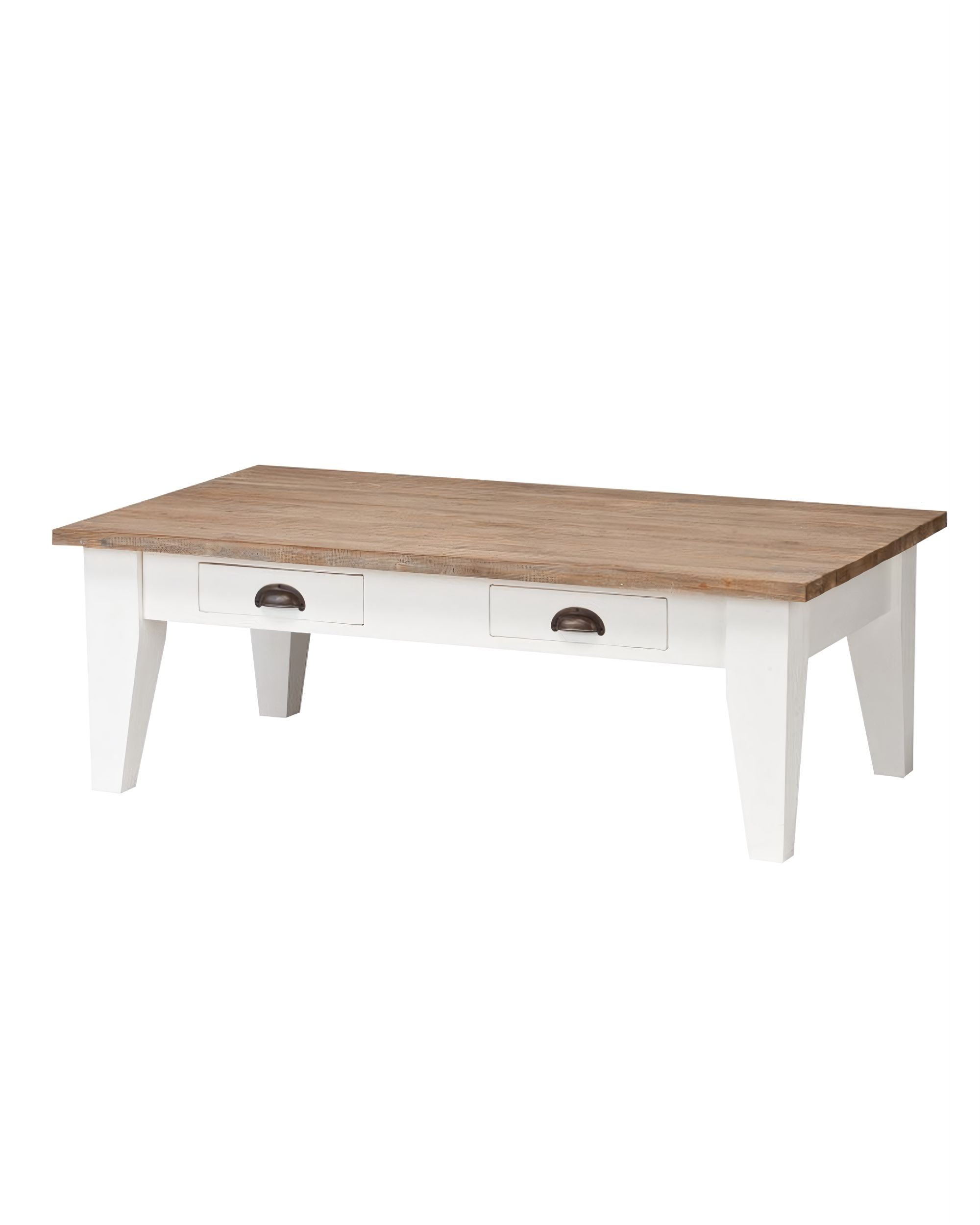 Bijzettafel Milton wit & naturel 130x75x45 cm
