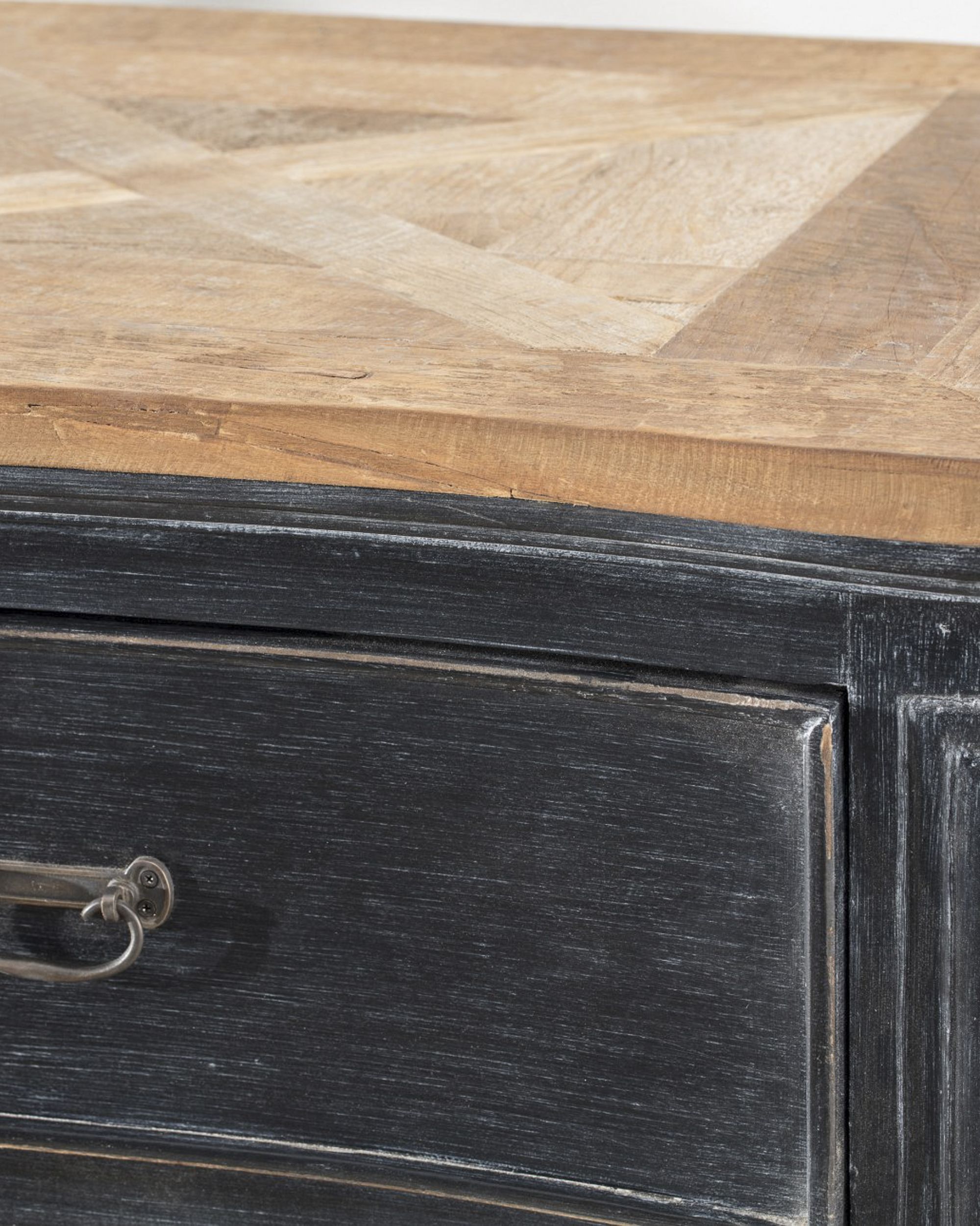 Commode Tulon 130x55x90 oud zwart & naturel (hover)