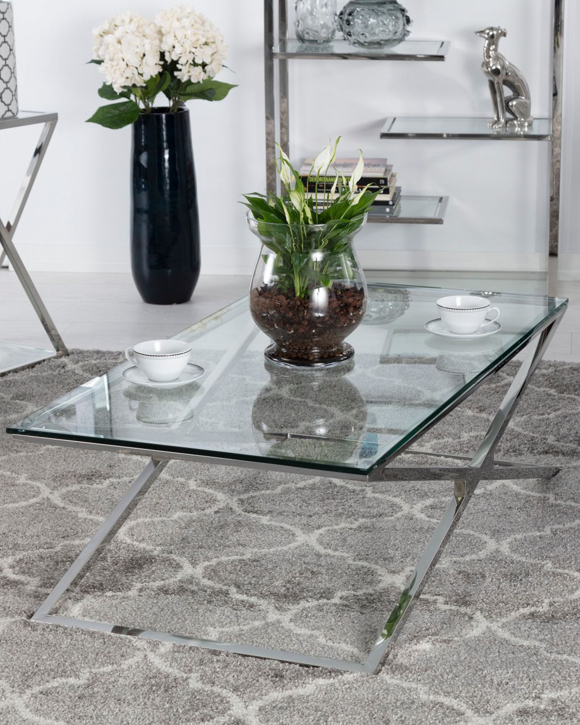 Salontafel Flavio Zilverkleurig 130x70x41 cm (hover)