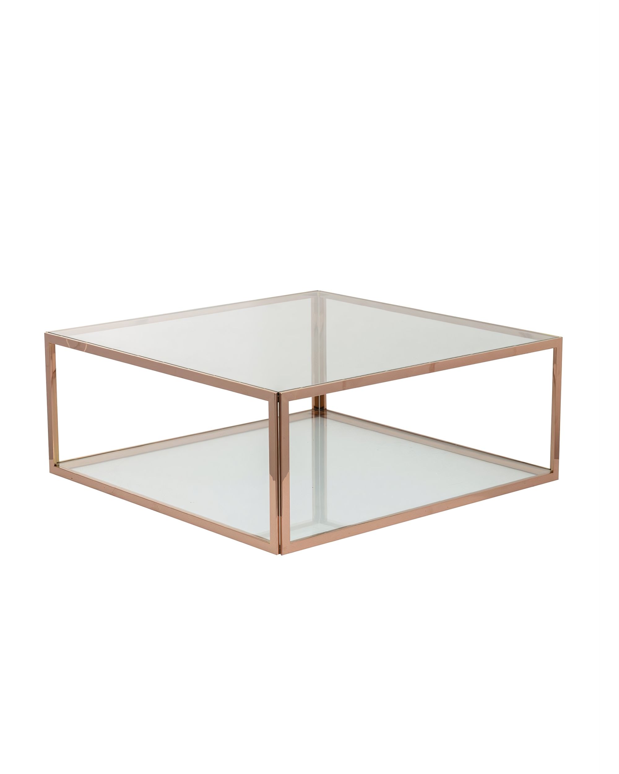 Salontafel Cube roze-goudkleurig 100x100x40 cm