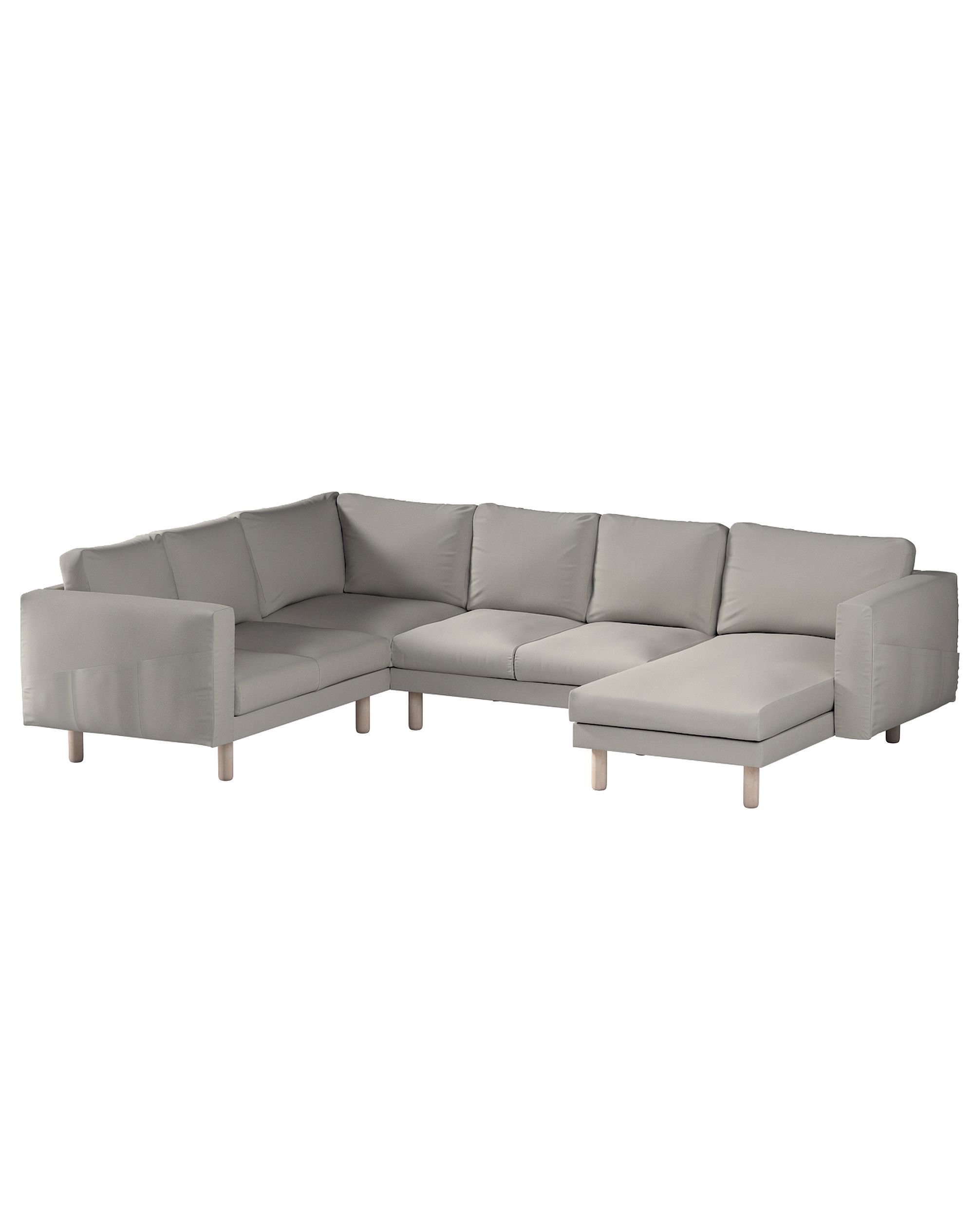 Norsborg hoes voor 5-zits hoekbank met chaise longue kleur product grijs stof met structuur