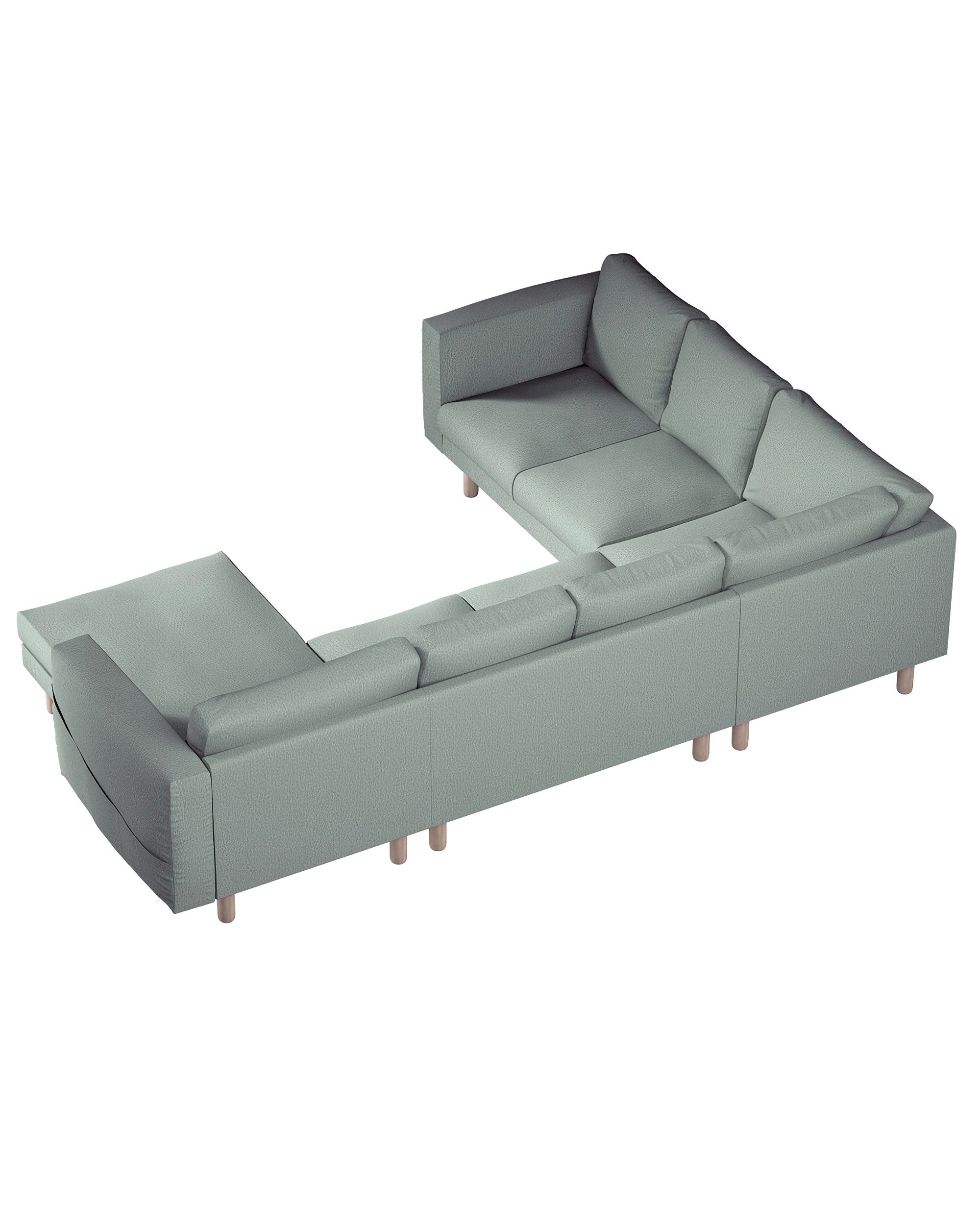 Norsborg hoes voor 5-zits hoekbank met chaise longue kleur product groen stof met structuur (hover)