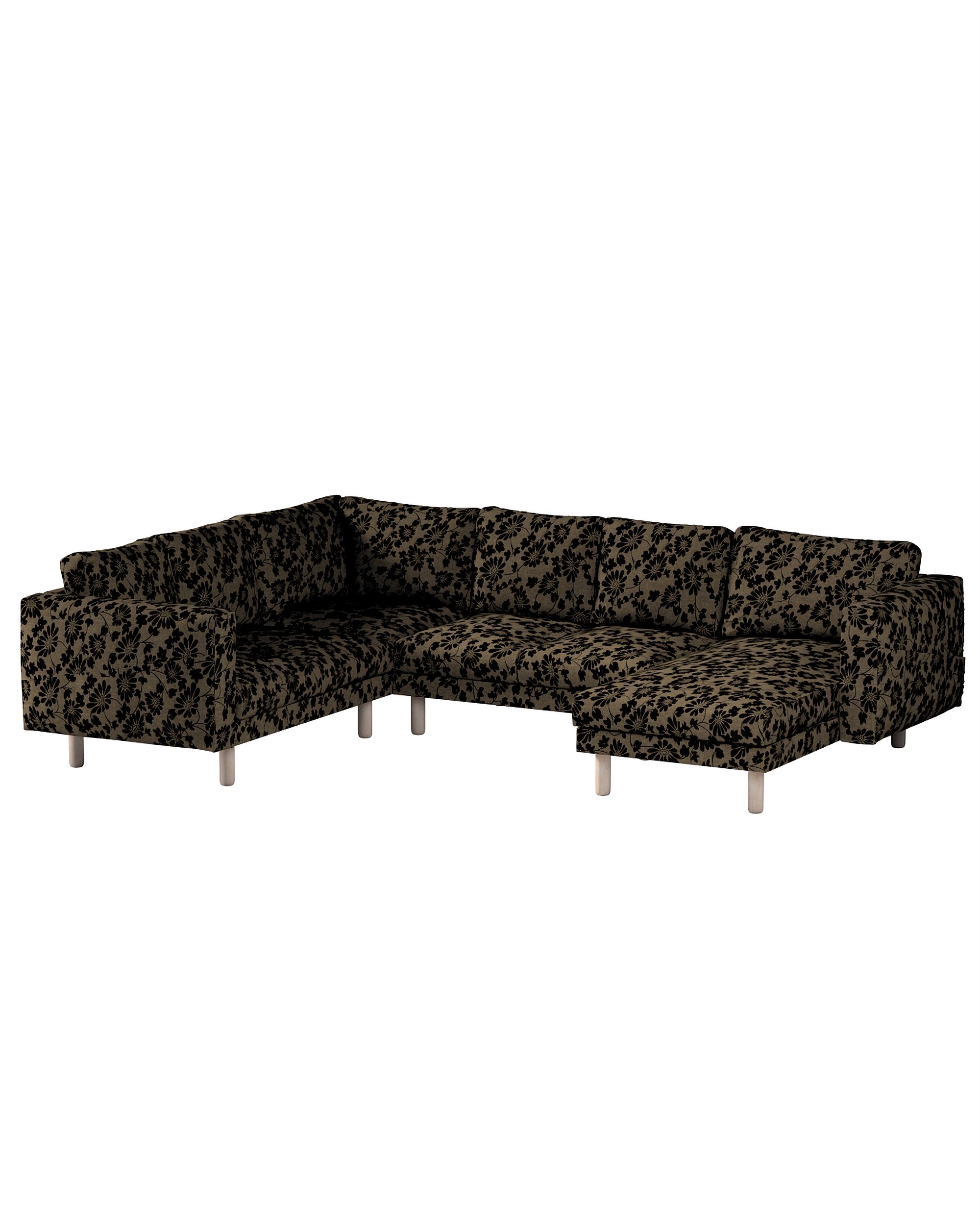 Norsborg hoes voor 5-zits hoekbank met chaise longue kleur product beige stof met structuur, met patroon