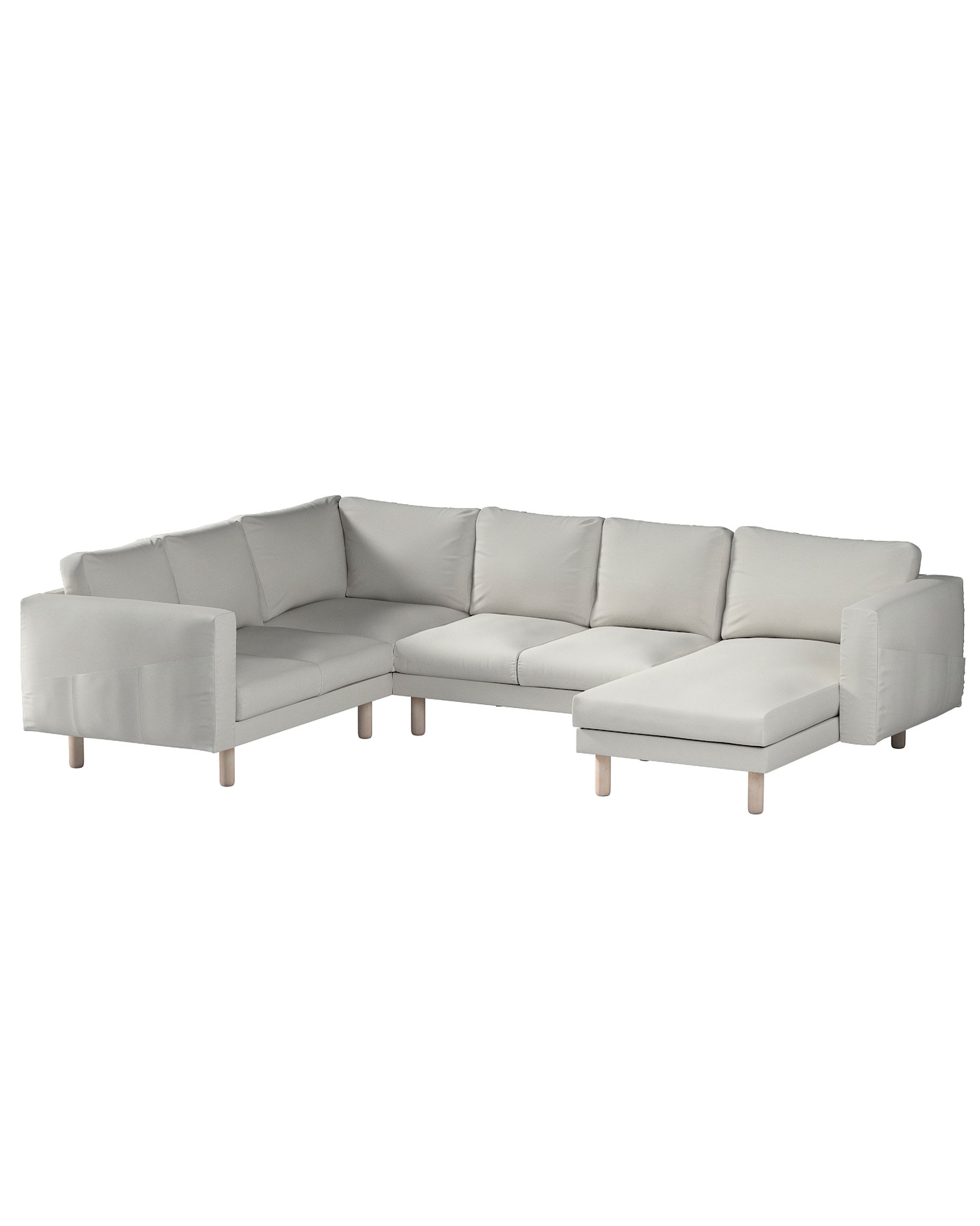 Norsborg hoes voor 5-zits hoekbank met chaise longue kleur product grijs stof glanzend, met structuur, fluweel