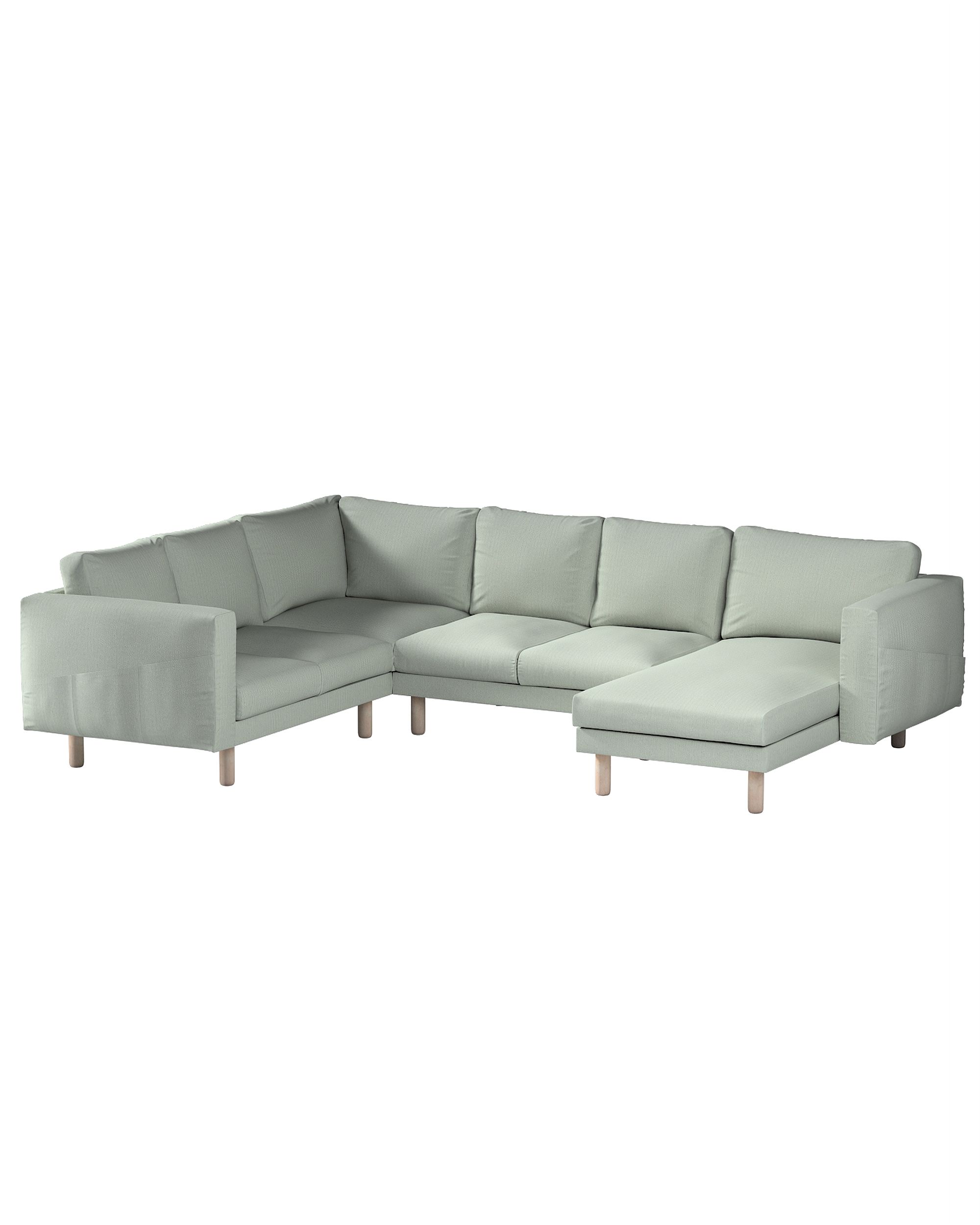 Norsborg hoes voor 5-zits hoekbank met chaise longue kleur product blauw stof met structuur