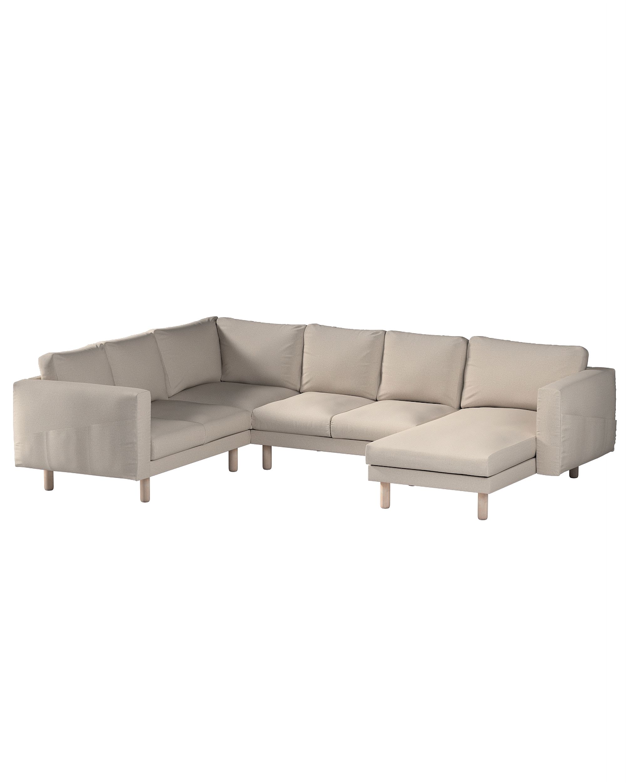 Norsborg hoes voor 5-zits hoekbank met chaise longue kleur product grijs stof met structuur