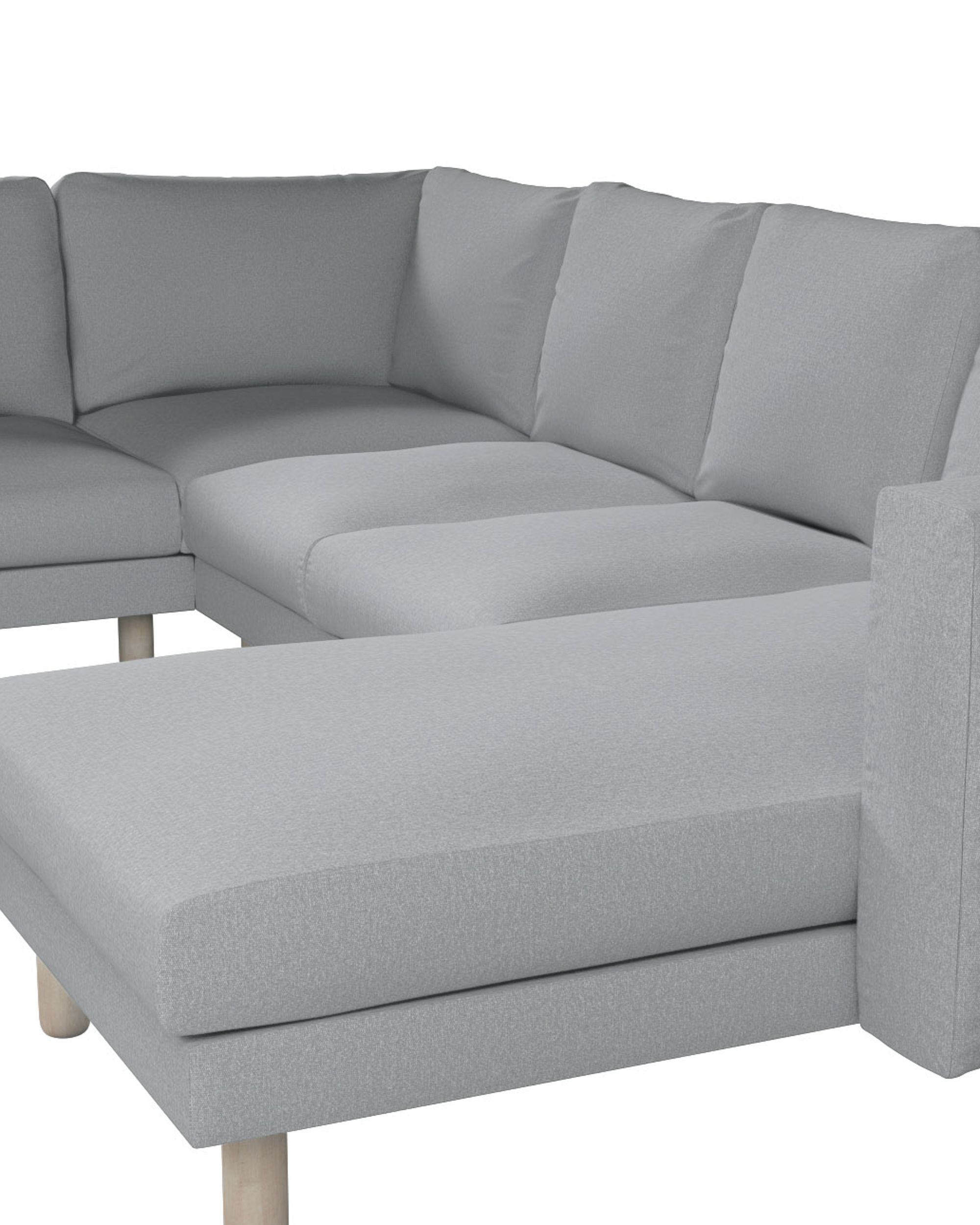 Norsborg hoes voor 5-zits hoekbank met chaise longue kleur product grijs stof met structuur (hover)
