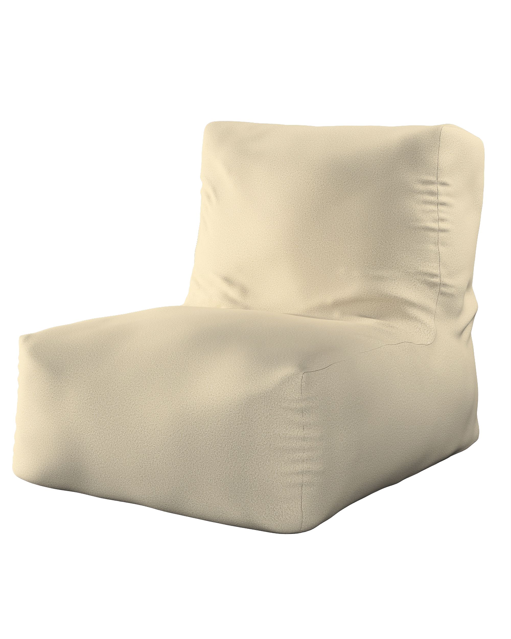 Poef-fauteuil kleur product beige stof met structuur