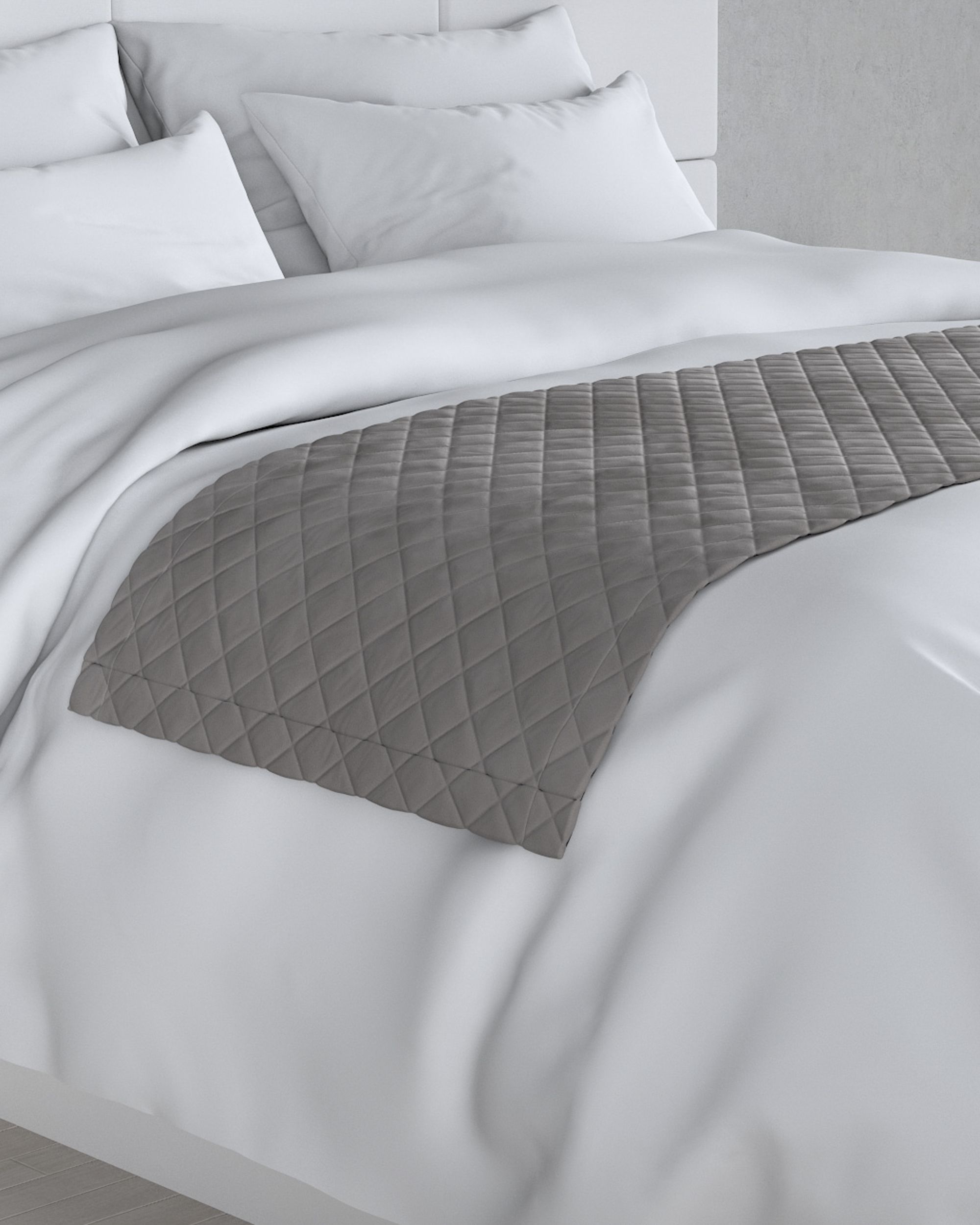 Bedloper Velvet kleur product grijs stof glanzend, fluweel