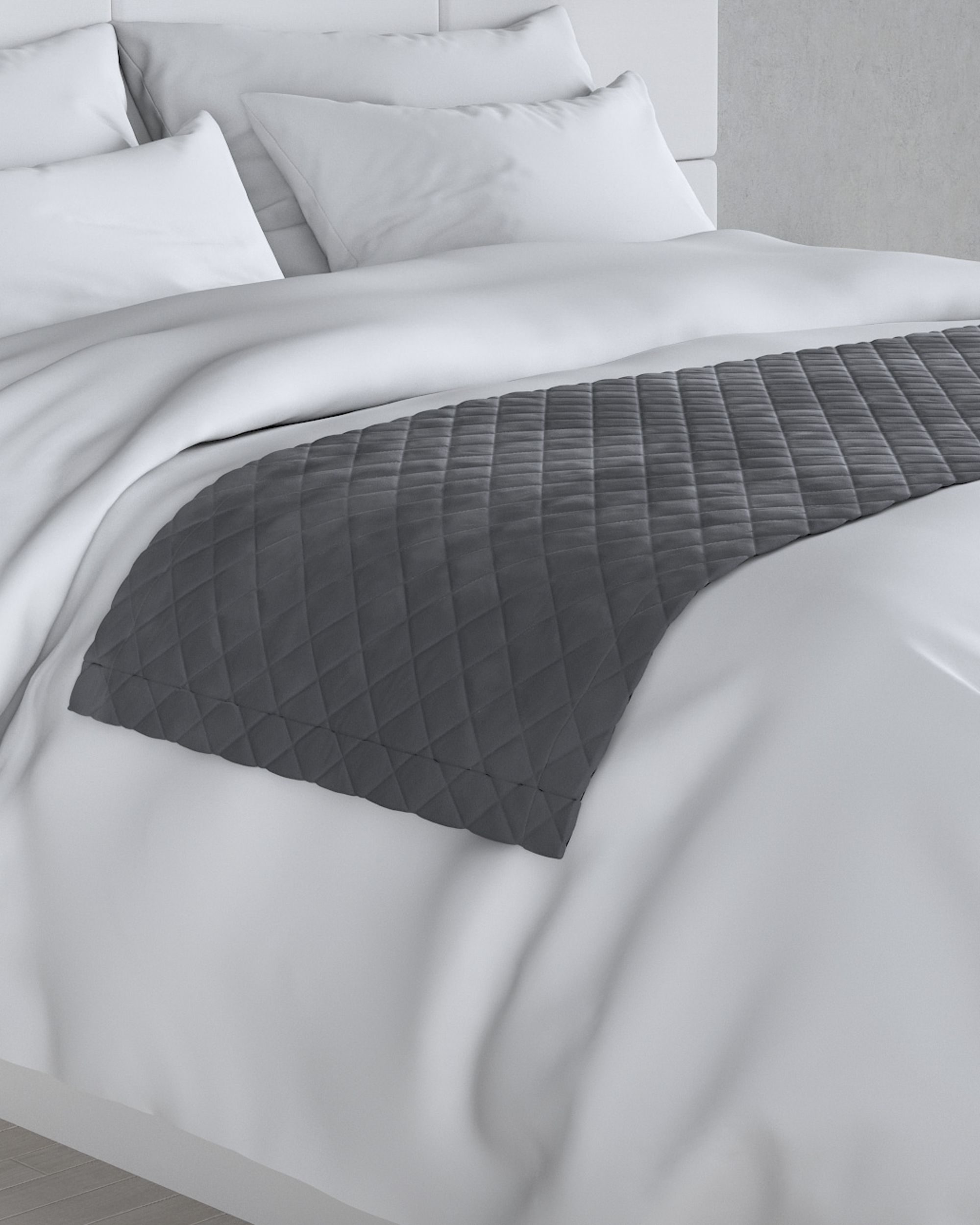 Bedloper Velvet kleur product grijs stof glanzend, fluweel