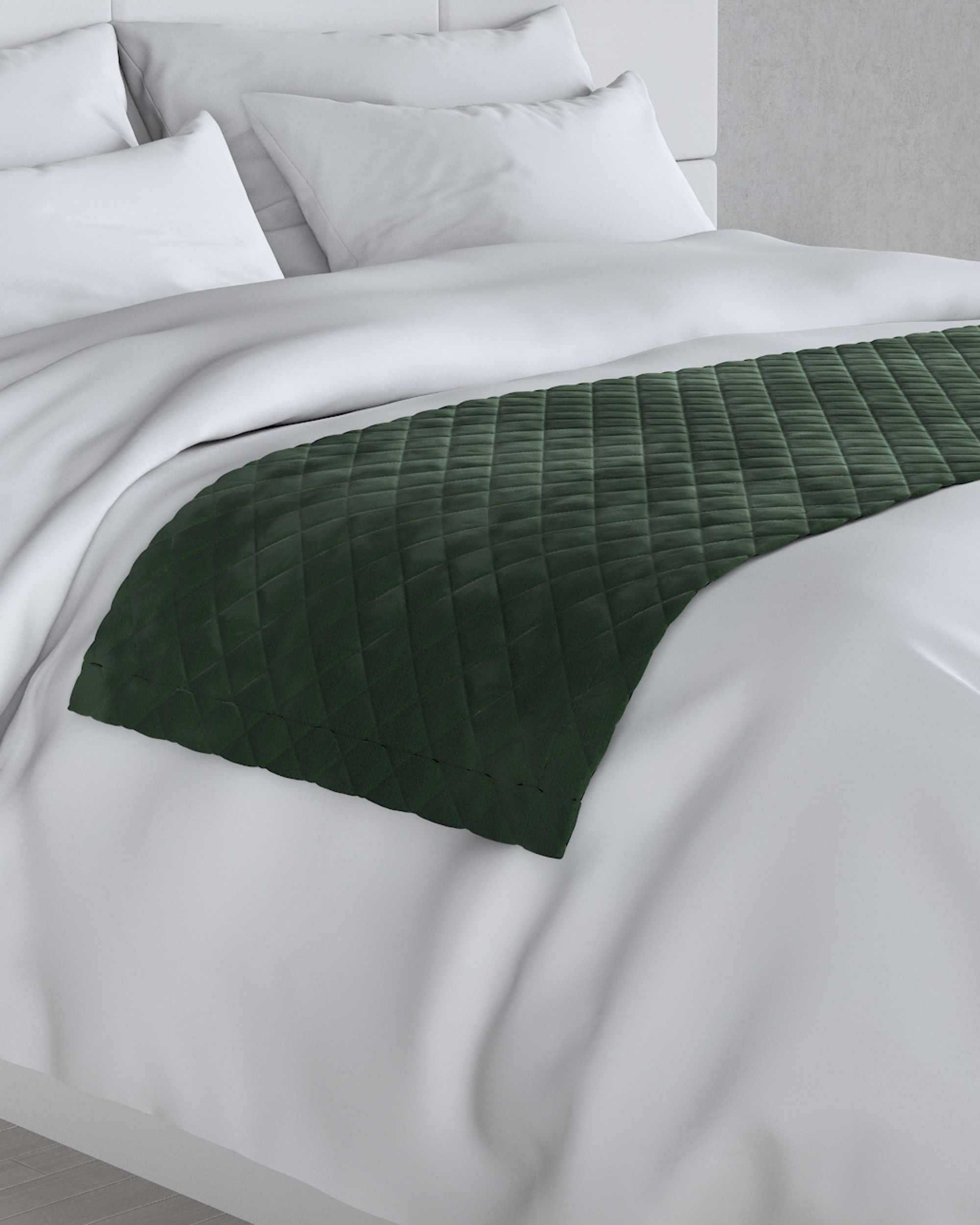 Bedloper Velvet kleur product groen stof glanzend, fluweel