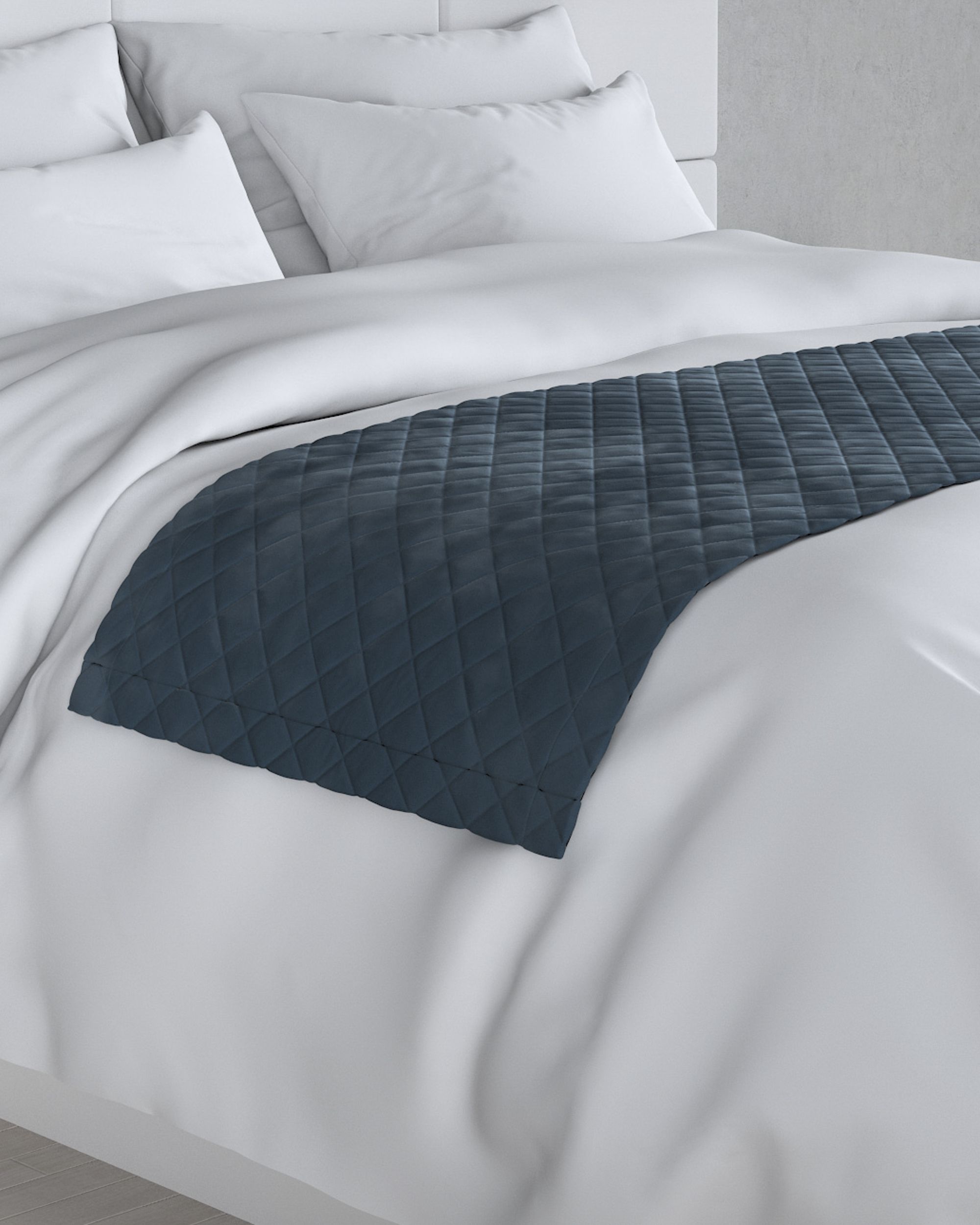 Bedloper Velvet kleur product blauw stof glanzend, fluweel