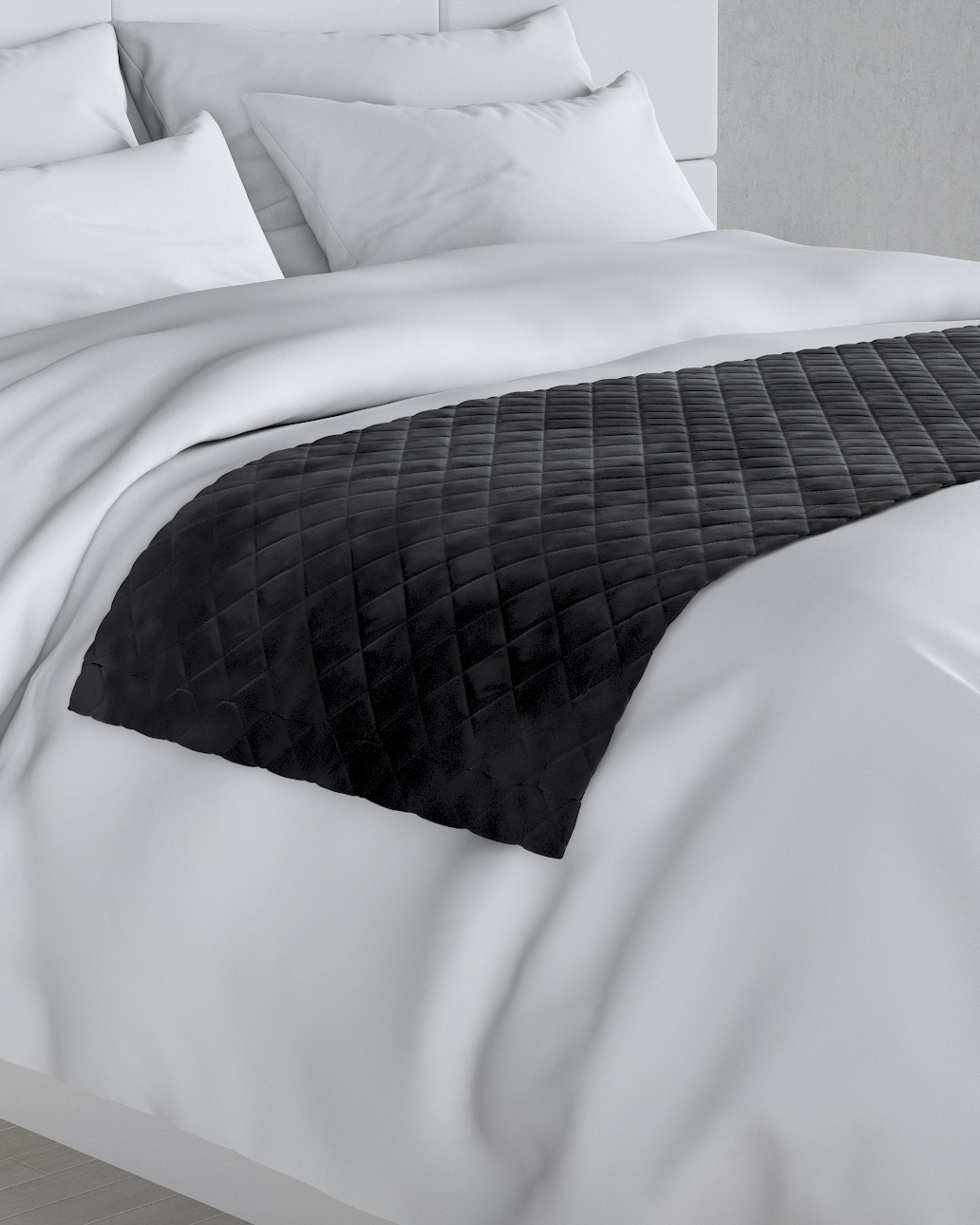 Bedloper Velvet kleur product zwart stof glanzend, fluweel