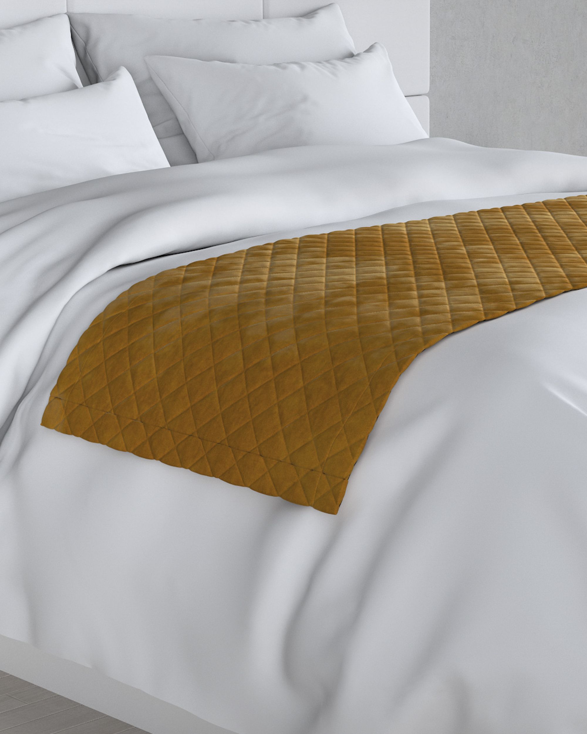 Bedloper Velvet kleur product geel stof glanzend, fluweel