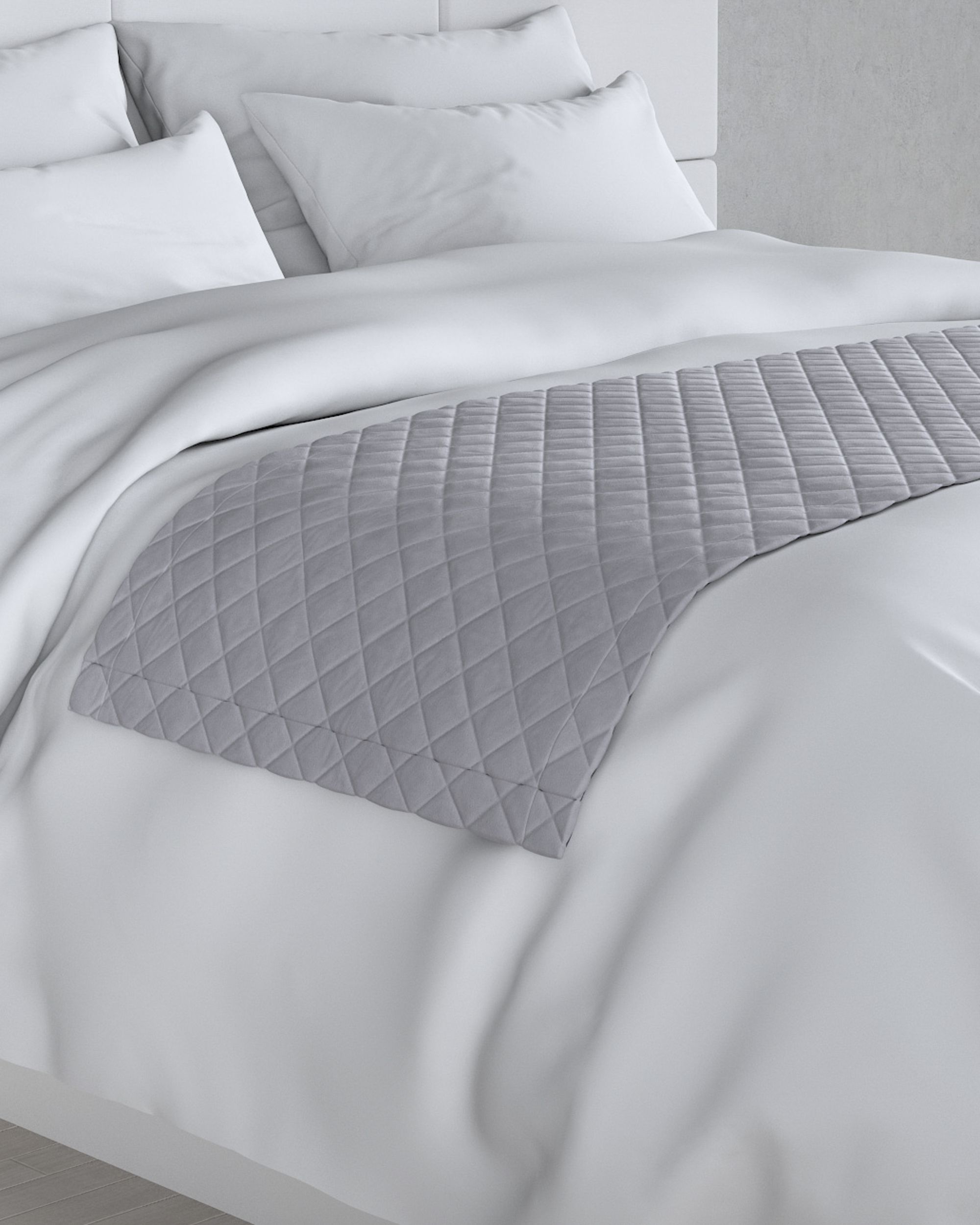 Bedloper Velvet kleur product grijs stof glanzend, fluweel