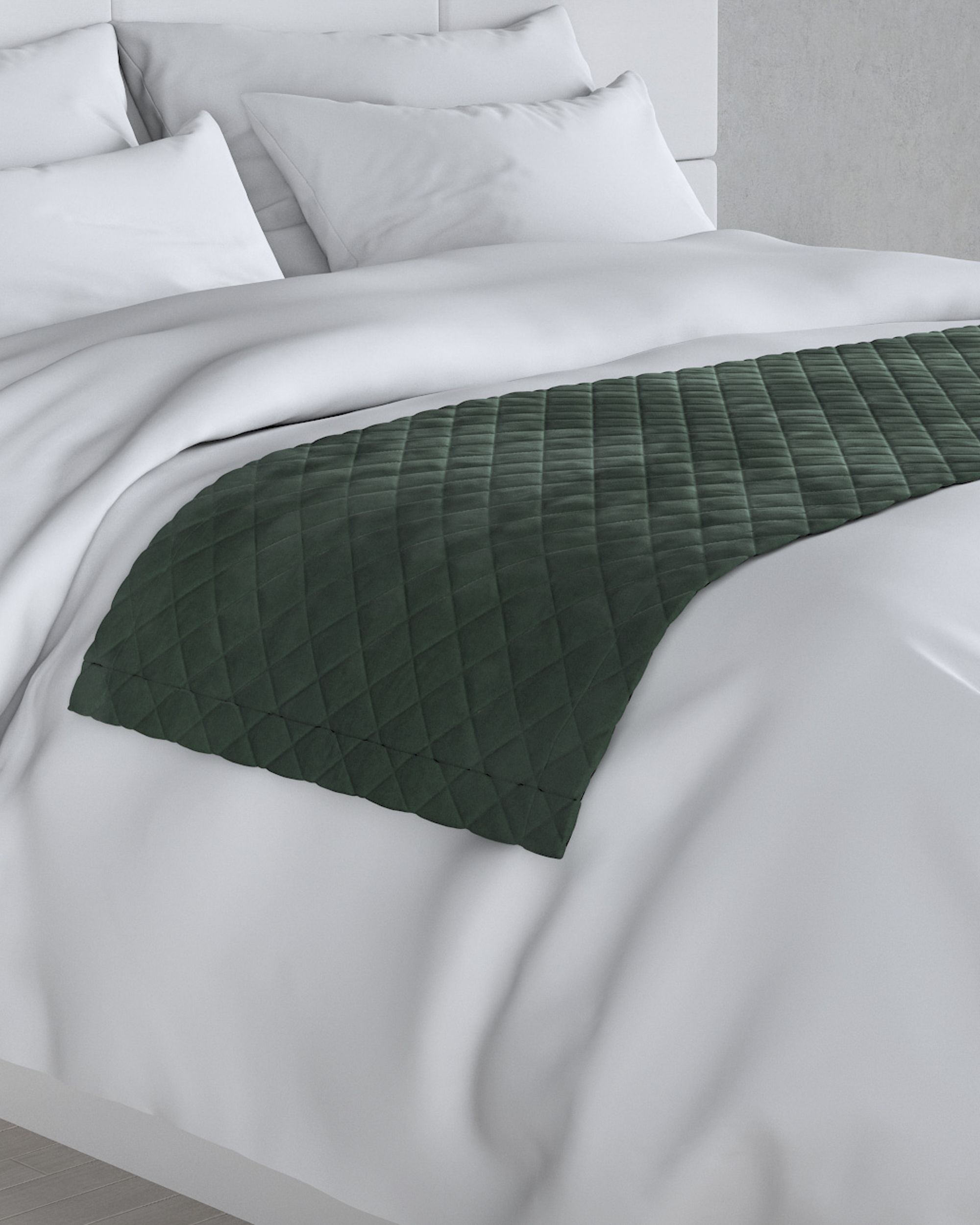 Bedloper Velvet kleur product groen stof glanzend, fluweel