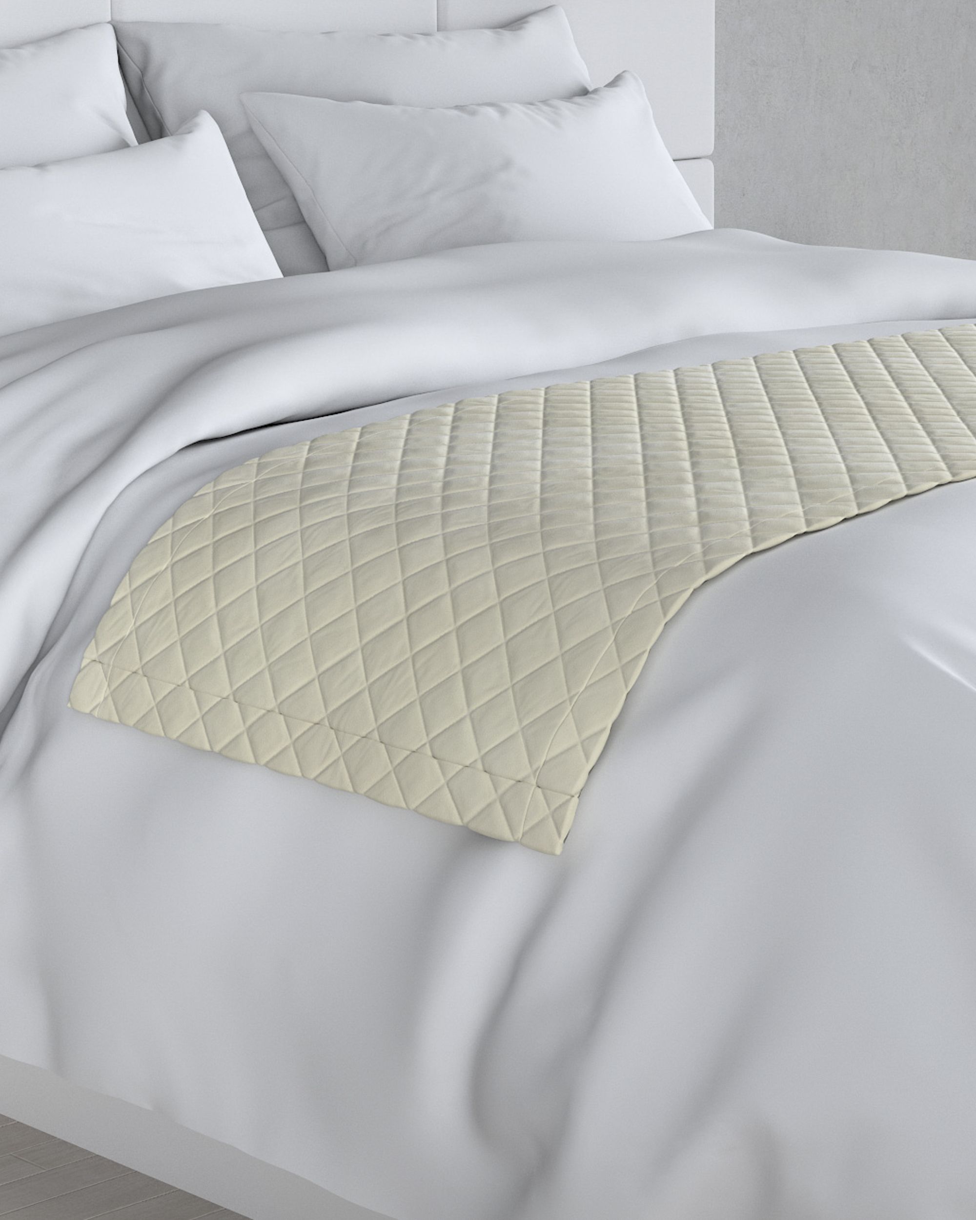 Bedloper Velvet kleur product crème stof glanzend, fluweel
