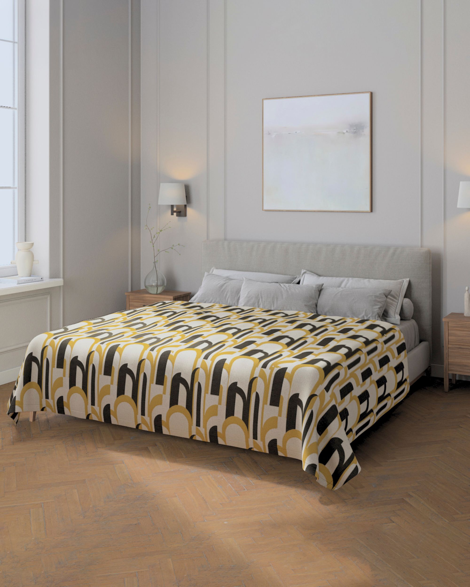 Sprei 220x260cm kleur product meerkleurig stof met structuur, met patroon