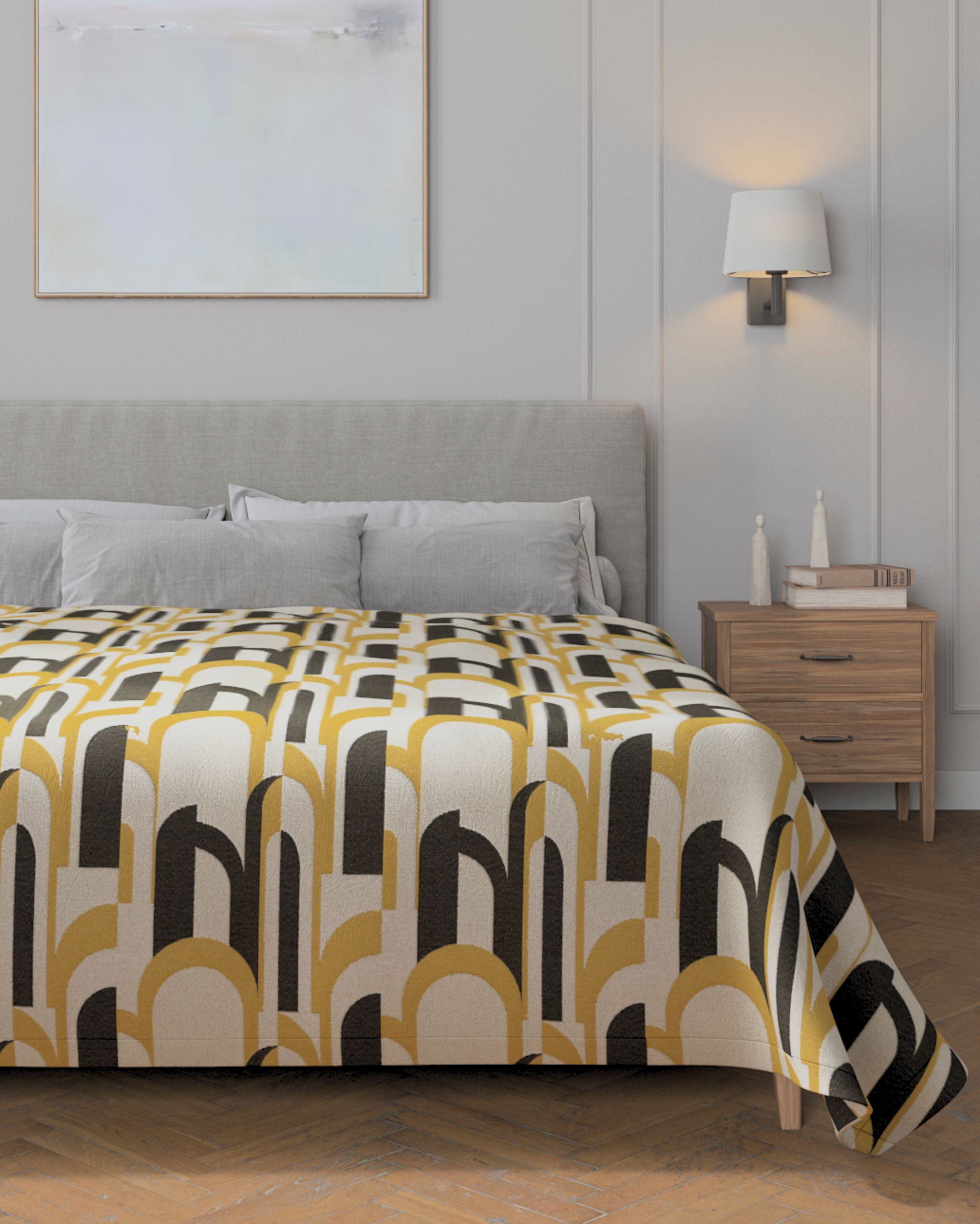Sprei 220x260cm kleur product meerkleurig stof met structuur, met patroon (hover)