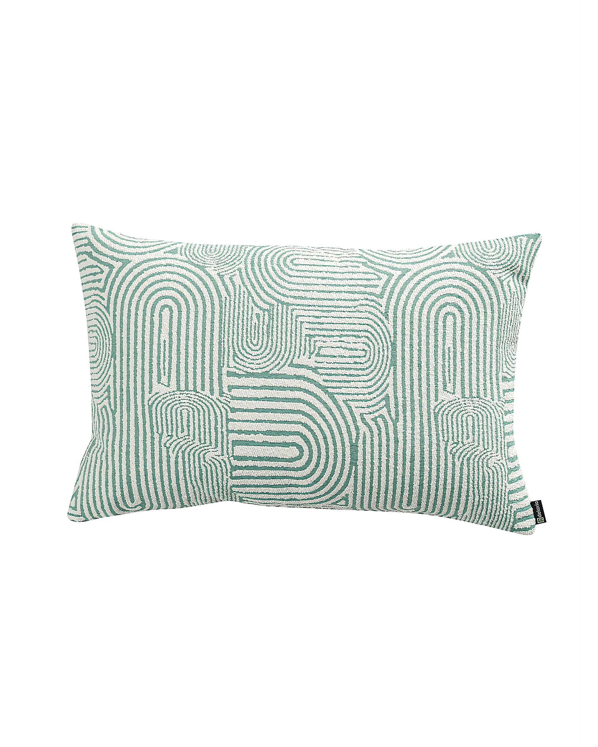 Kussenhoes Mia rechthoekig kleur product groen stof met structuur, met patroon