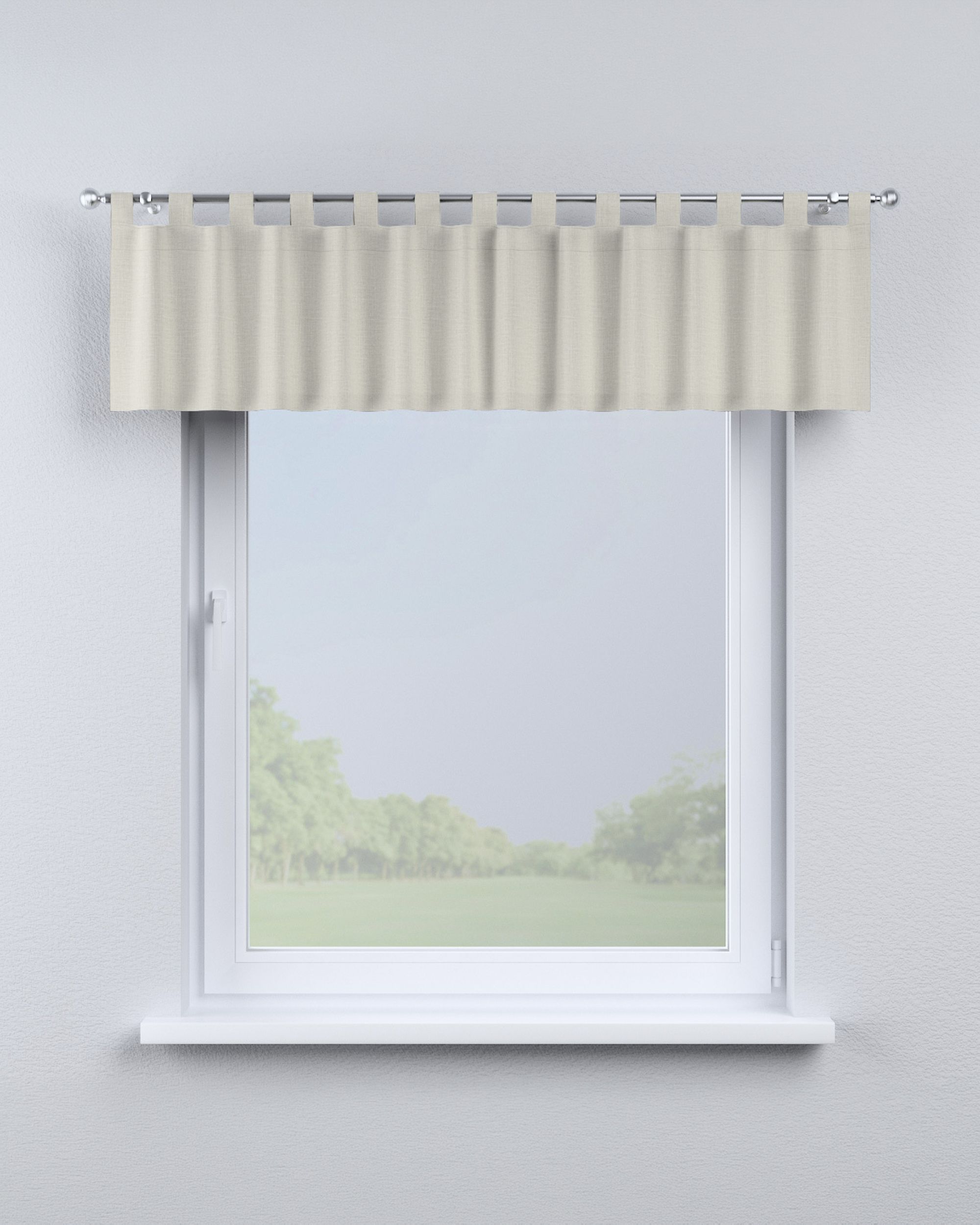 Kort gordijn met lussen 40 cm kleur product grijs stof met structuur (hover)