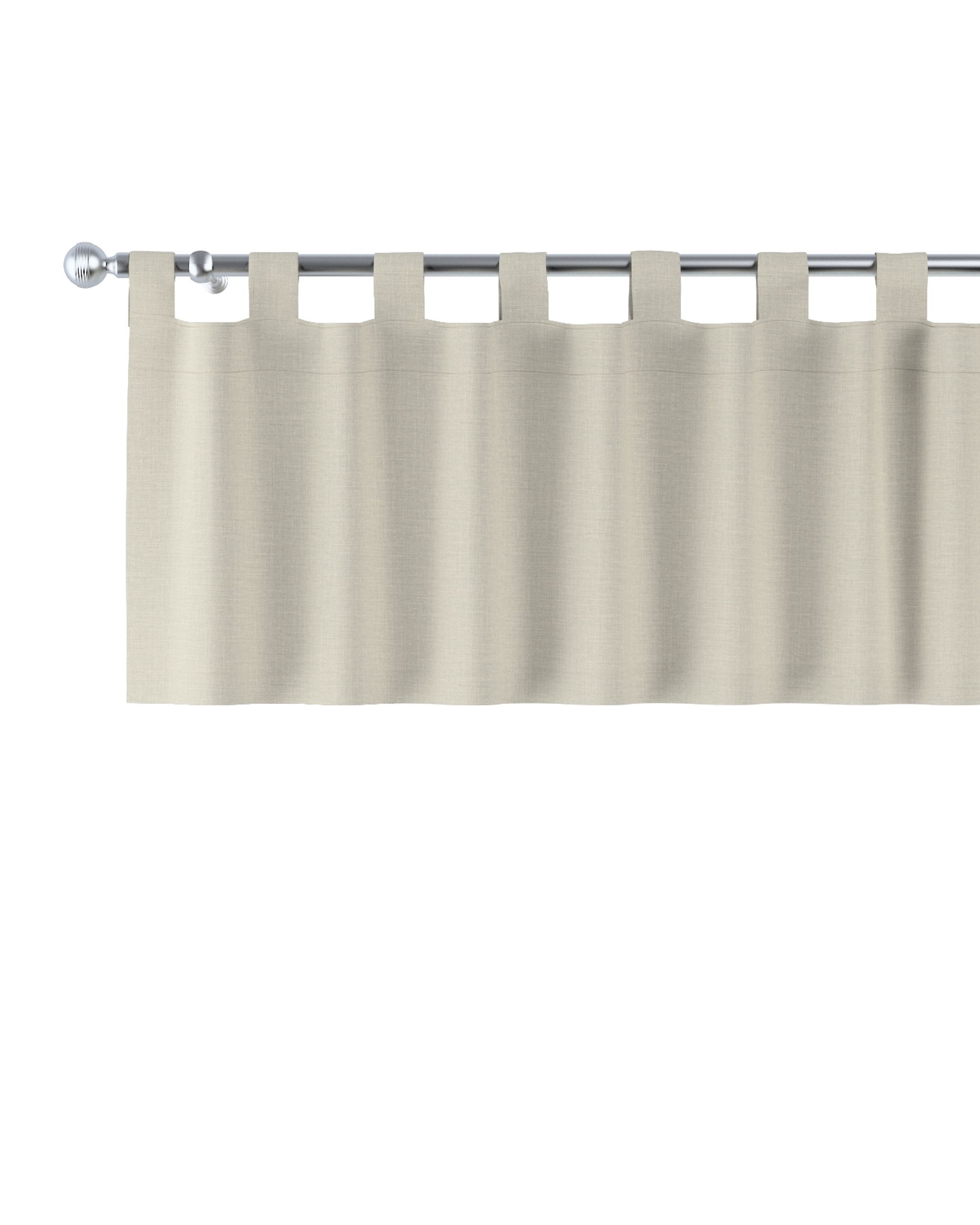 Kort gordijn met lussen 40 cm kleur product grijs stof met structuur