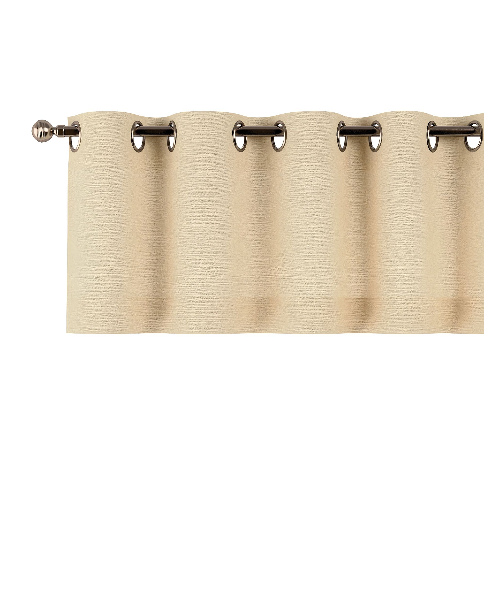 Kort gordijn met ringen 40 cm kleur product beige