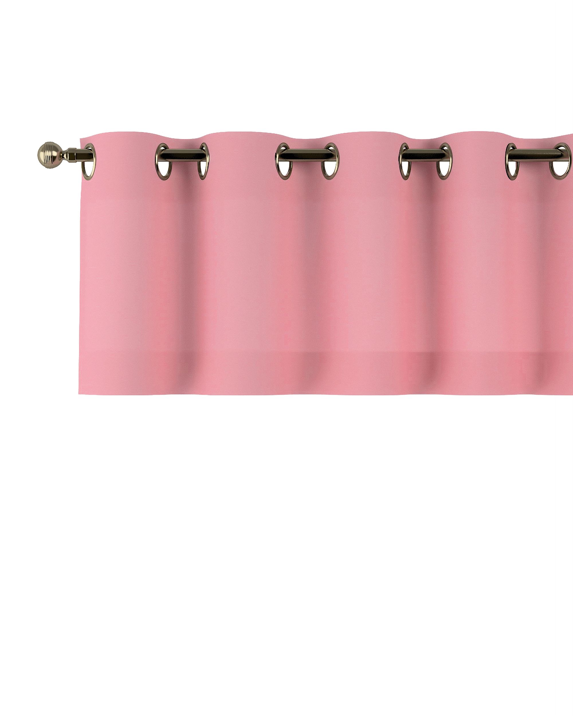 Kort gordijn met ringen 40 cm kleur product roze