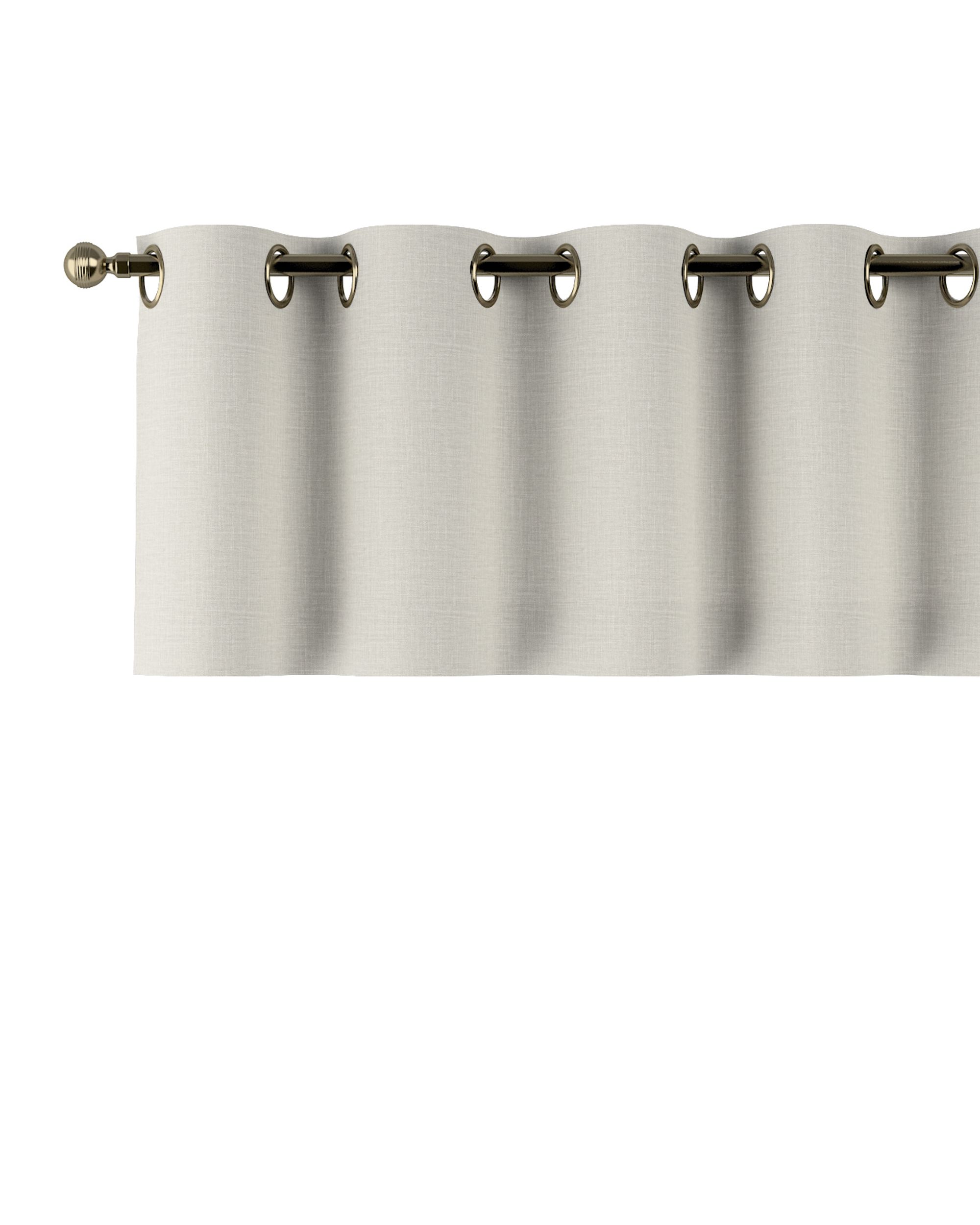 Kort gordijn met ringen 40 cm kleur product grijs stof met structuur