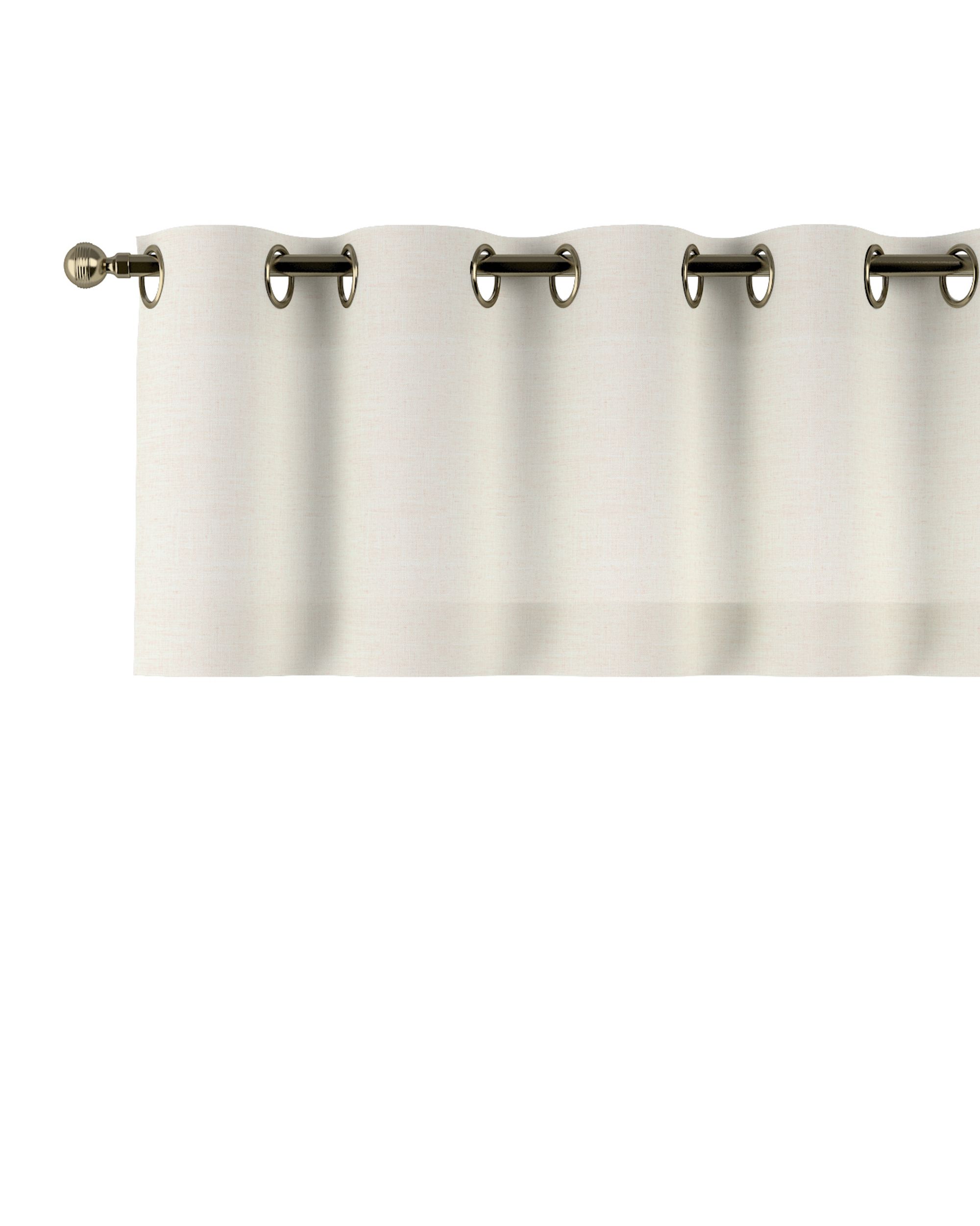 Kort gordijn met ringen 40 cm kleur product crème stof met structuur
