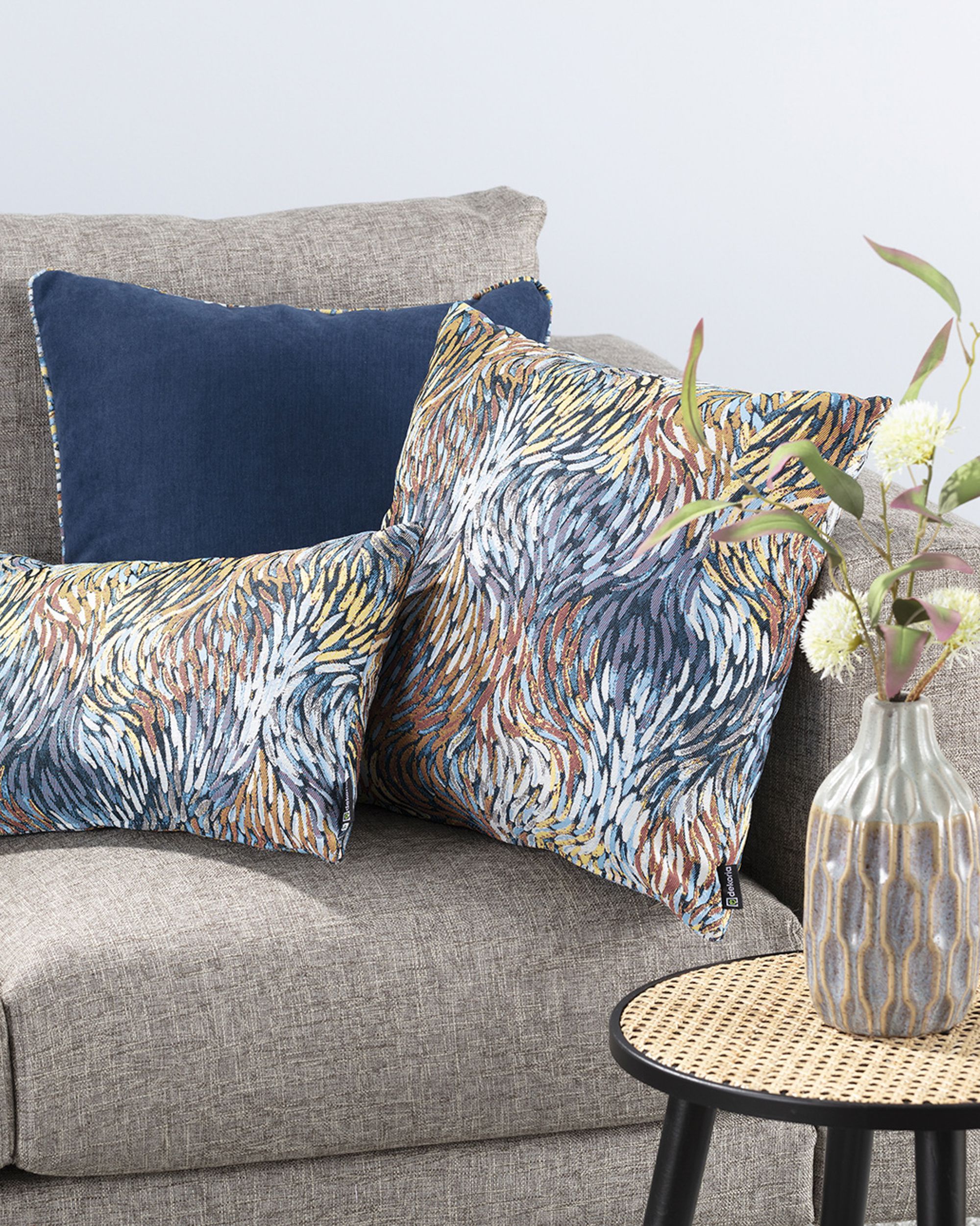 Set van 3 decoratieve kussens Impressio Blauw (hover)