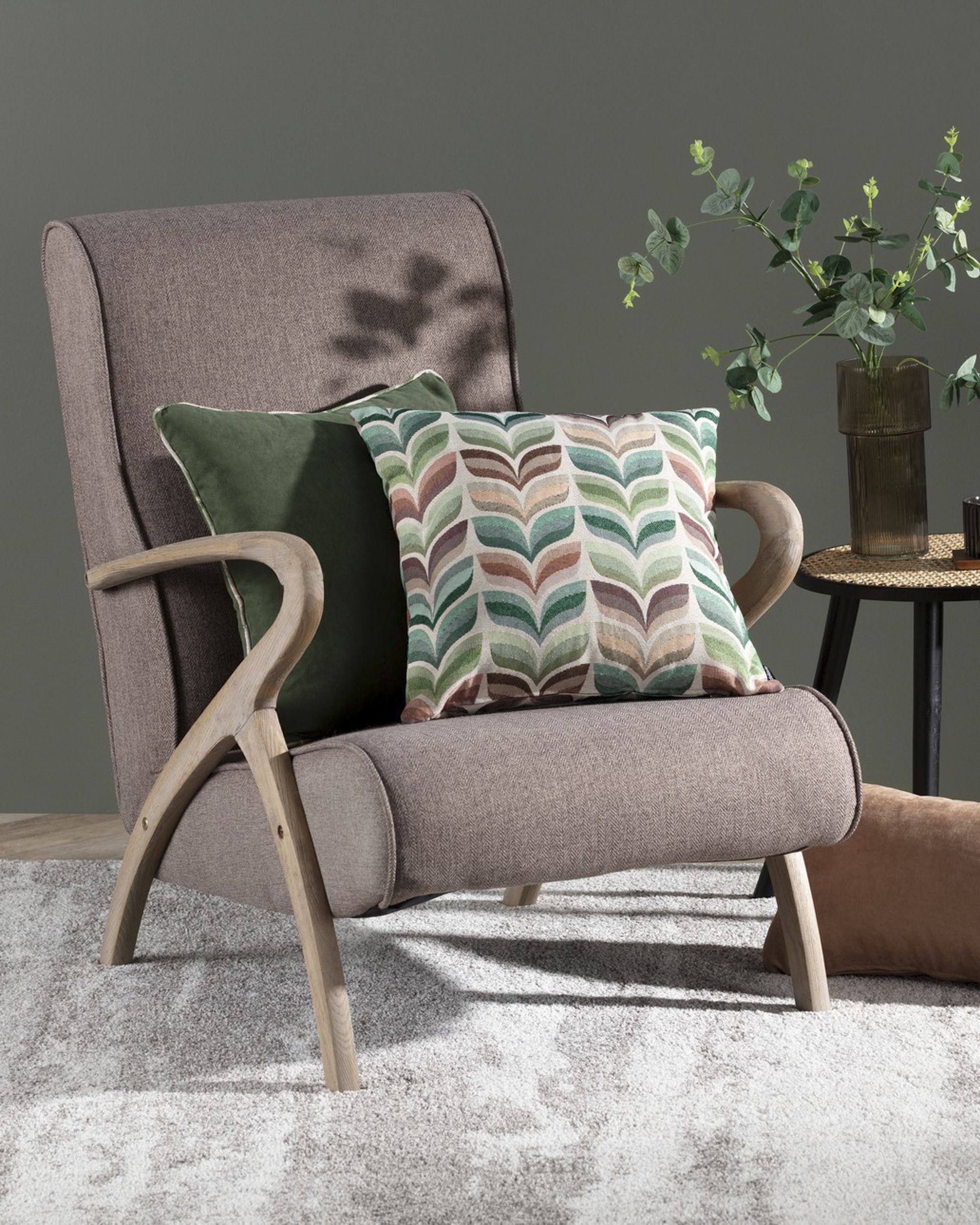 Set van 3 decoratieve kussens Groene Huiselijkheid I (hover)