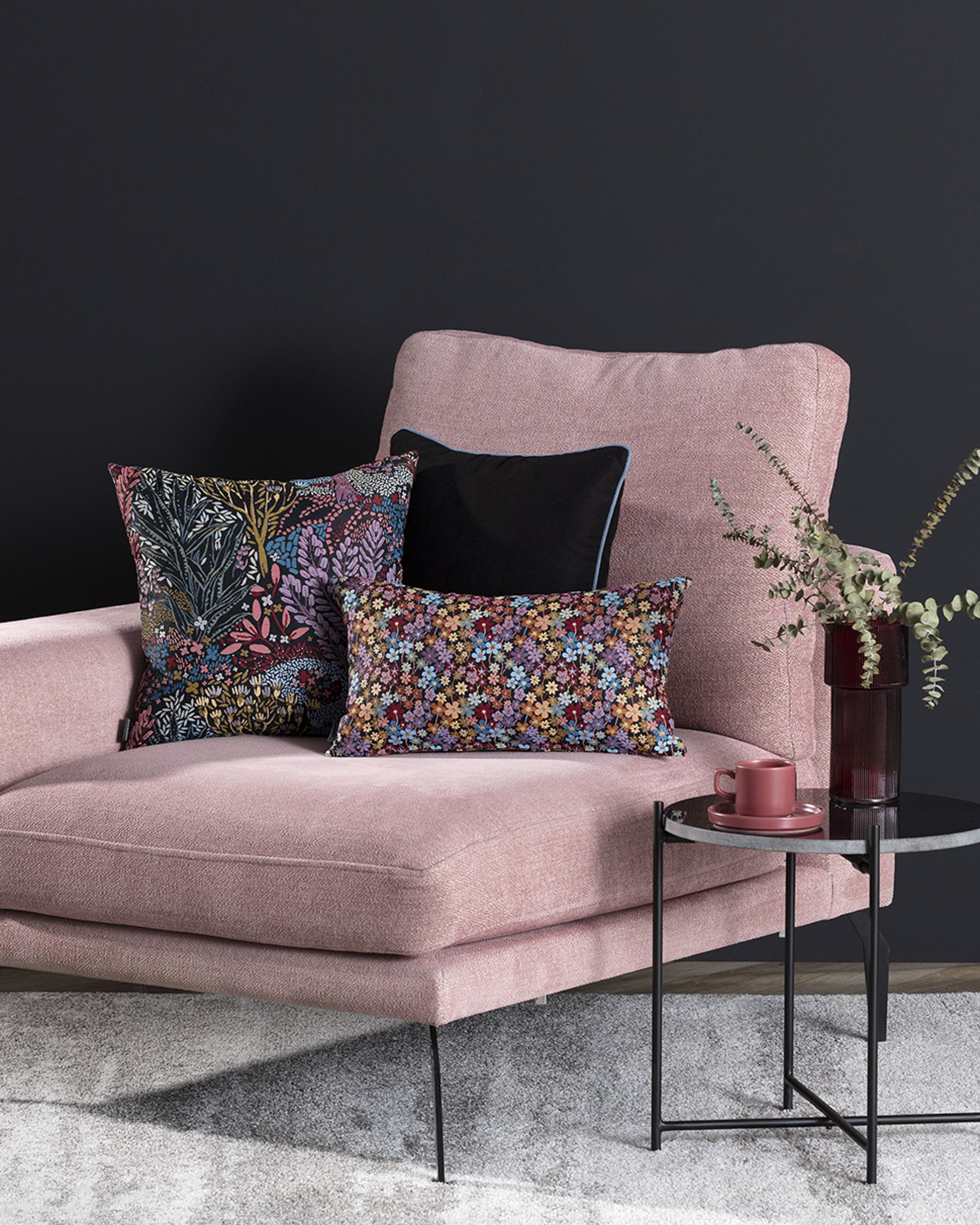 Set van 3 decoratieve kussens Donkere Tuin I (hover)