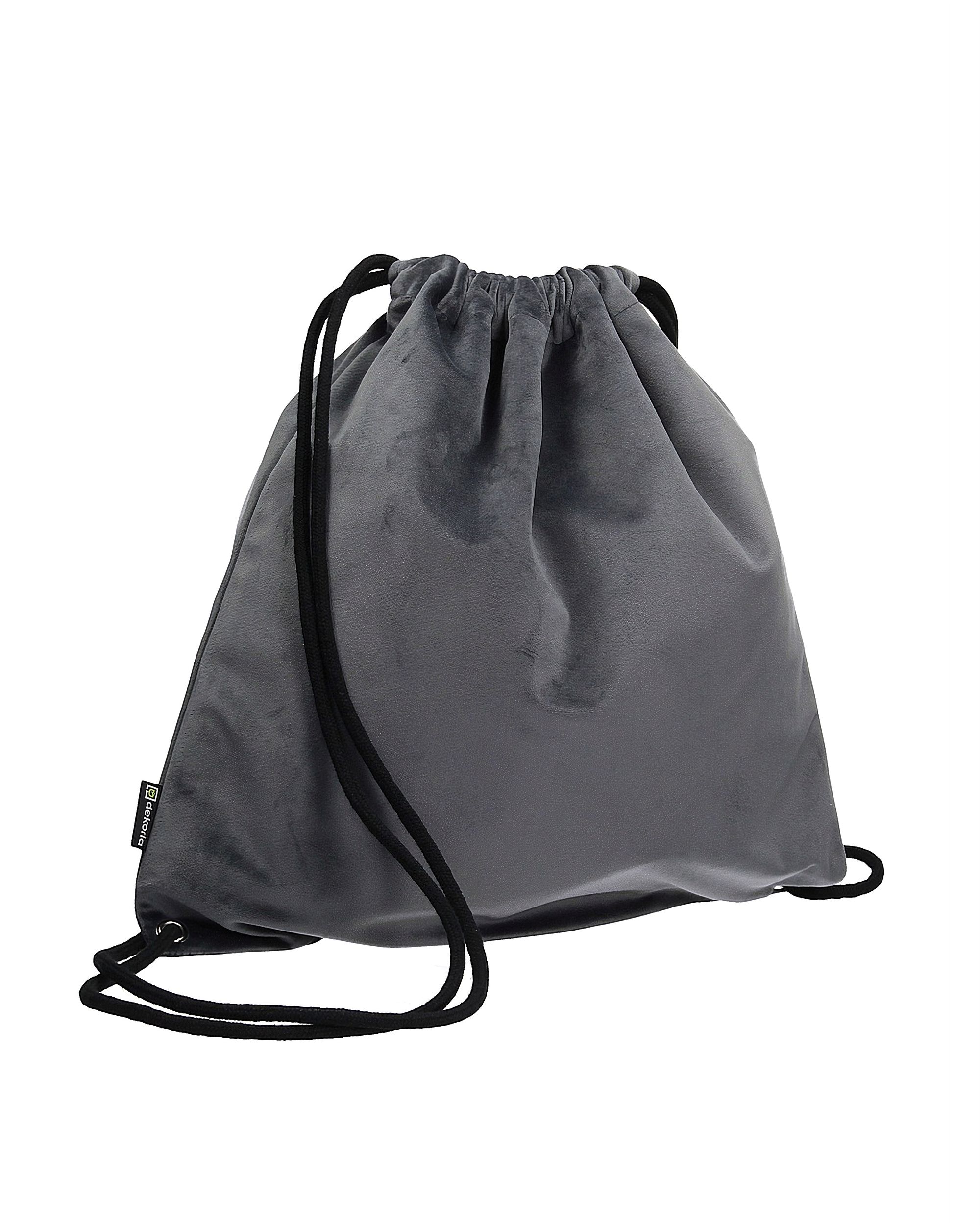 Gymtas dark grey kleur product grijs stof glanzend, fluweel