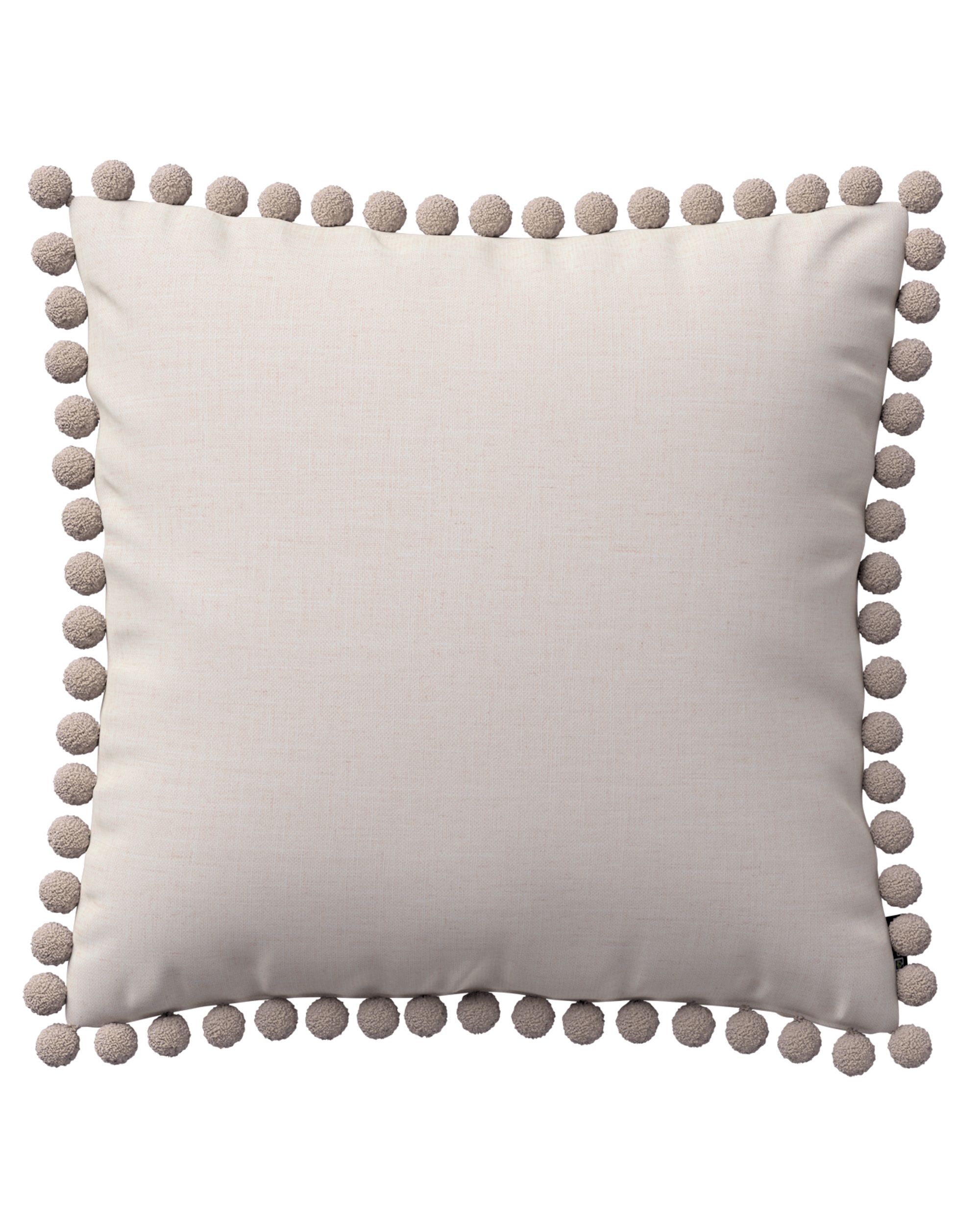 Kussenhoes Wera met pompons kleur product crème stof met structuur