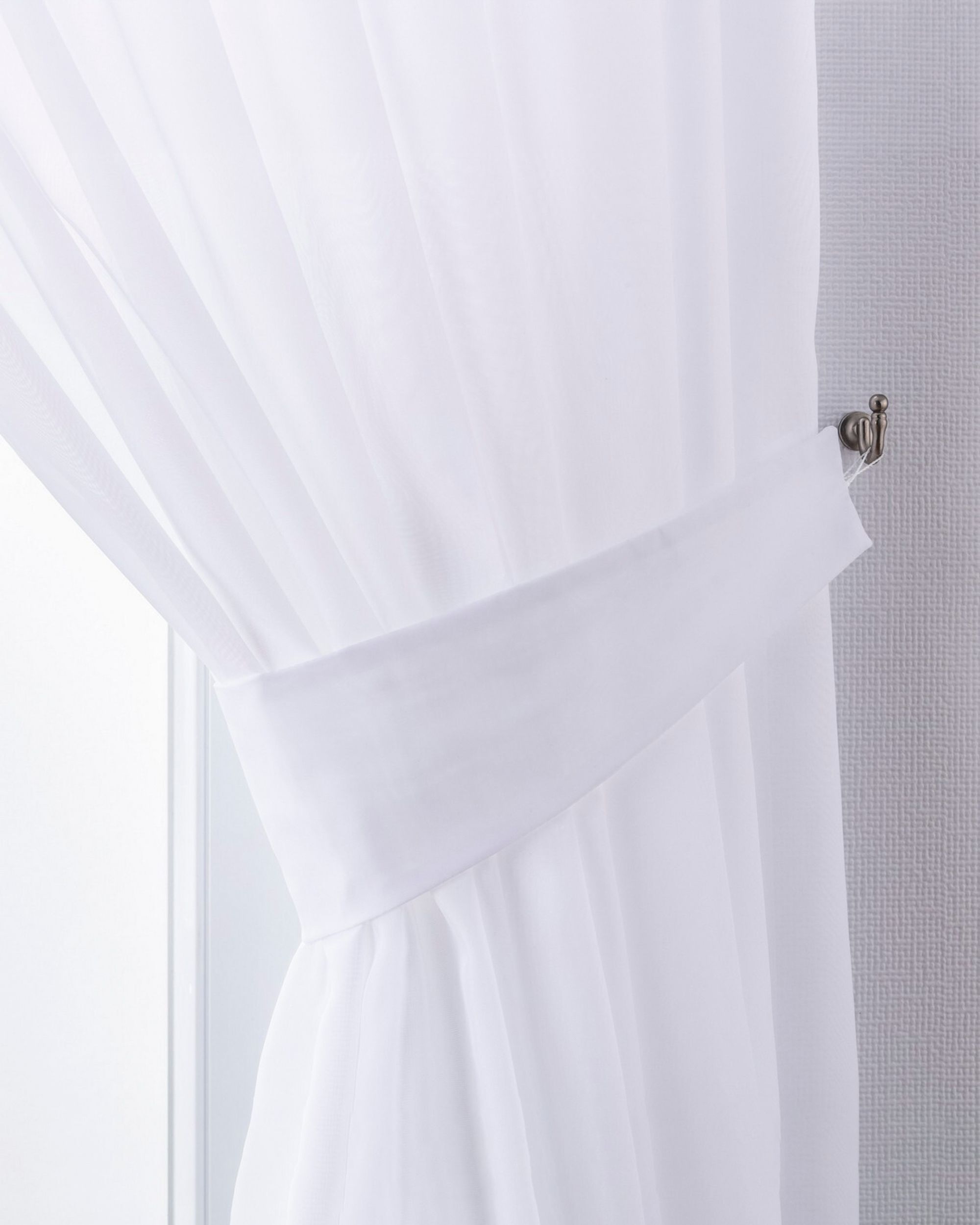 Embrasse Victoria 12x70 cm kleur product wit stof halftransparant, met structuur