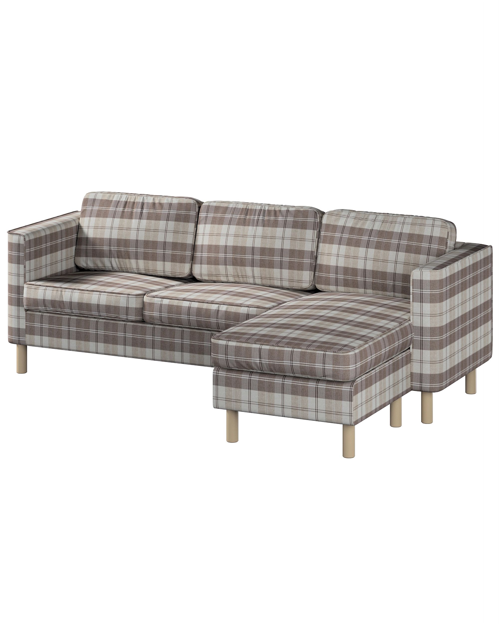 IKEA zitbankhoes voor Pärup 2-zitsbank met chaise longue kleur product beige stof met structuur, met patroon