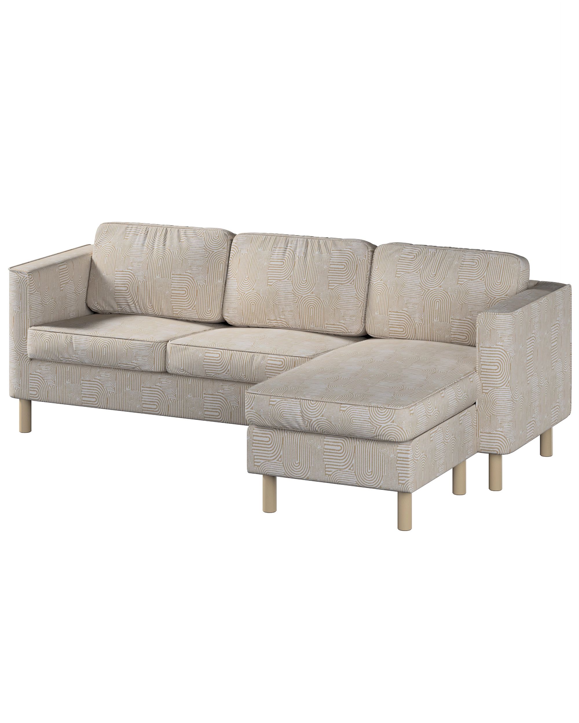 IKEA zitbankhoes voor Pärup 2-zitsbank met chaise longue kleur product beige stof met structuur, met patroon