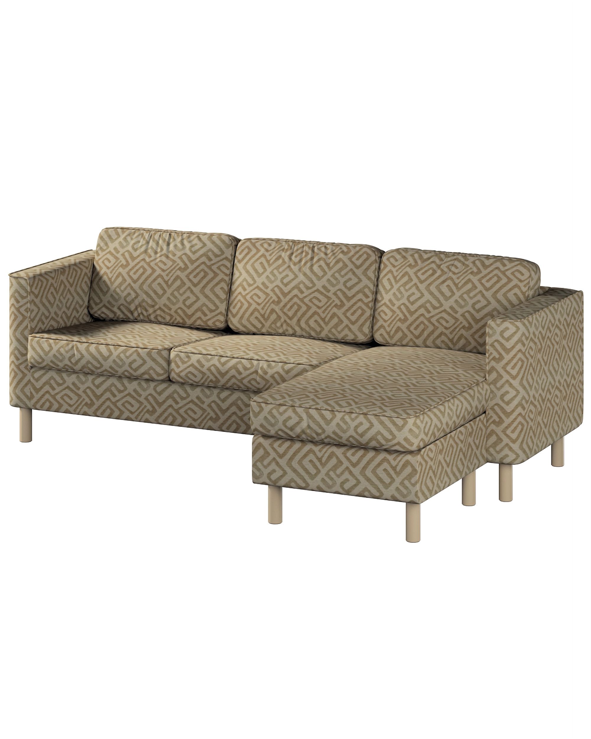 IKEA zitbankhoes voor Pärup 2-zitsbank met chaise longue kleur product beige stof met structuur, met patroon