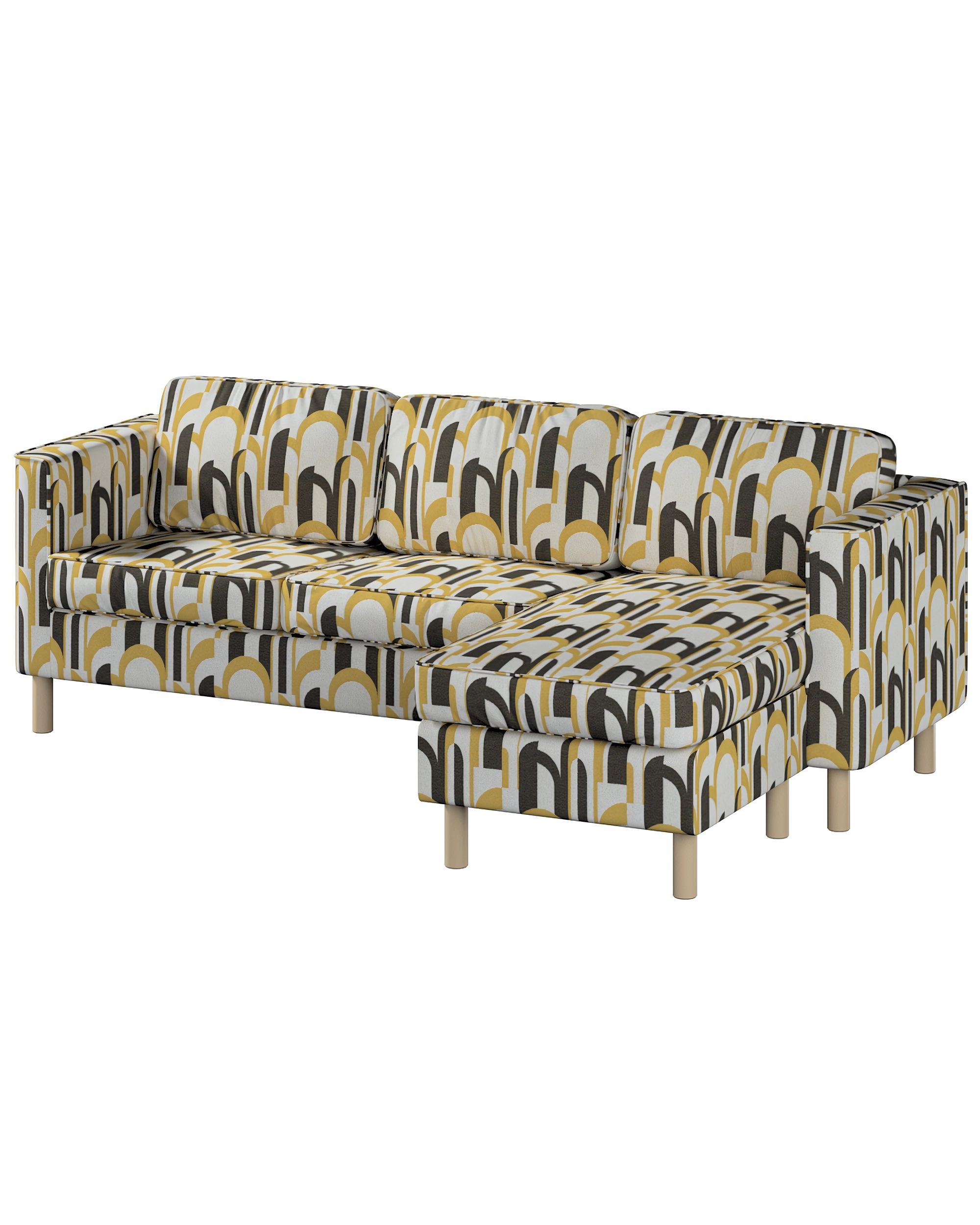 IKEA zitbankhoes voor Pärup 2-zitsbank met chaise longue kleur product meerkleurig stof met structuur, met patroon