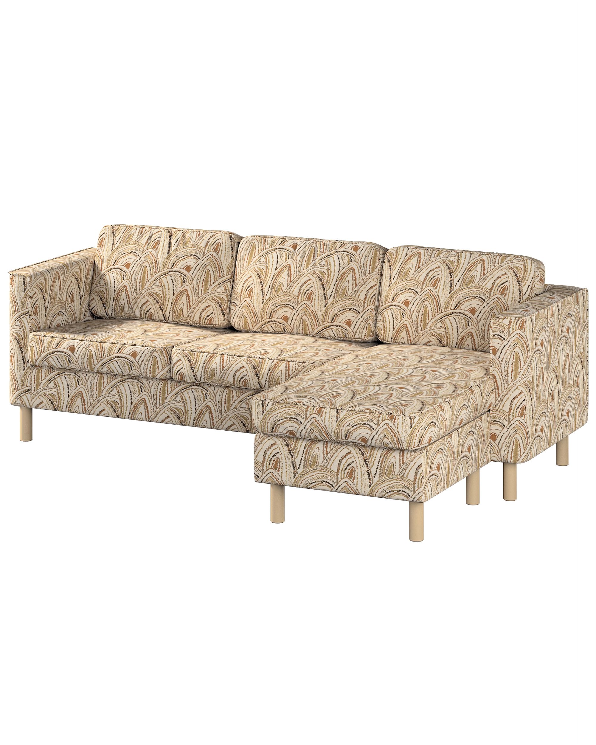 IKEA zitbankhoes voor Pärup 2-zitsbank met chaise longue kleur product beige stof met structuur, met patroon
