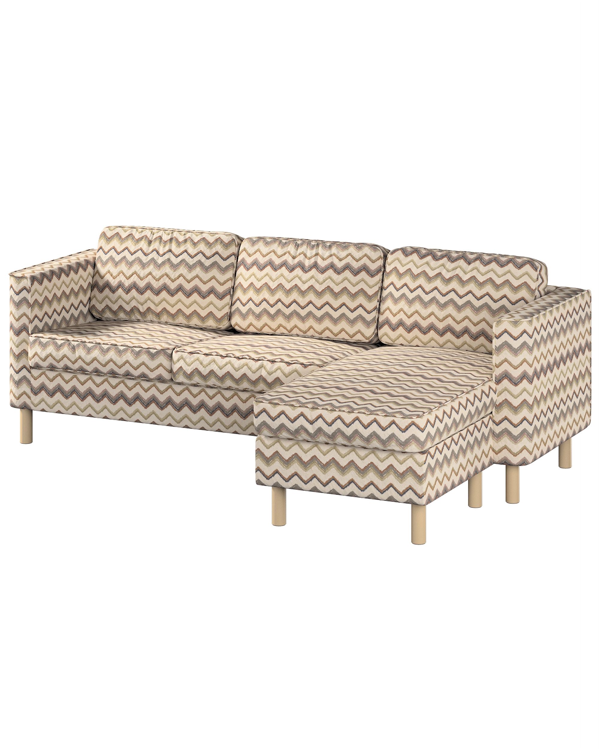 IKEA zitbankhoes voor Pärup 2-zitsbank met chaise longue kleur product beige stof met structuur, met patroon