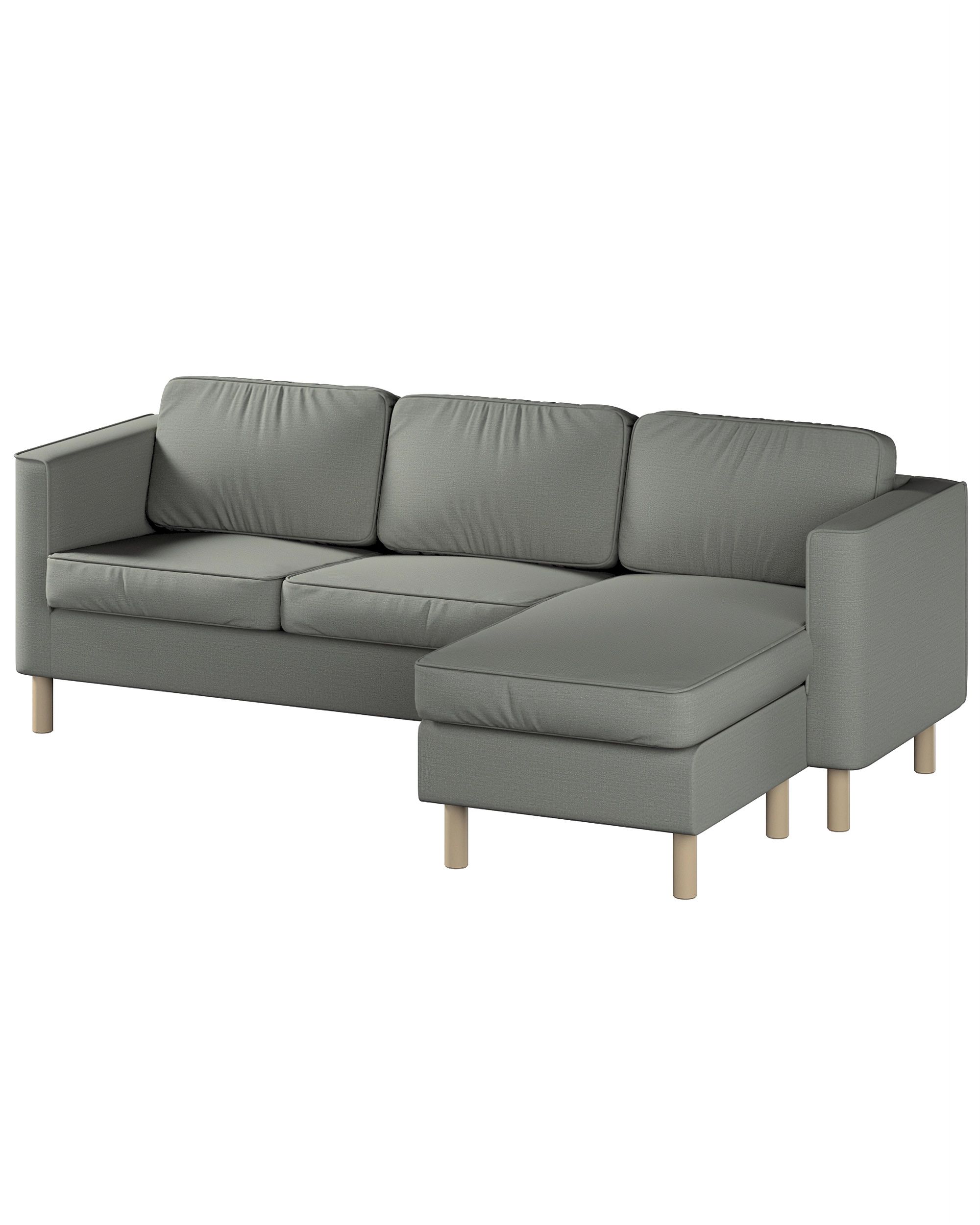 IKEA zitbankhoes voor Pärup 2-zitsbank met chaise longue kleur product grijs stof met structuur