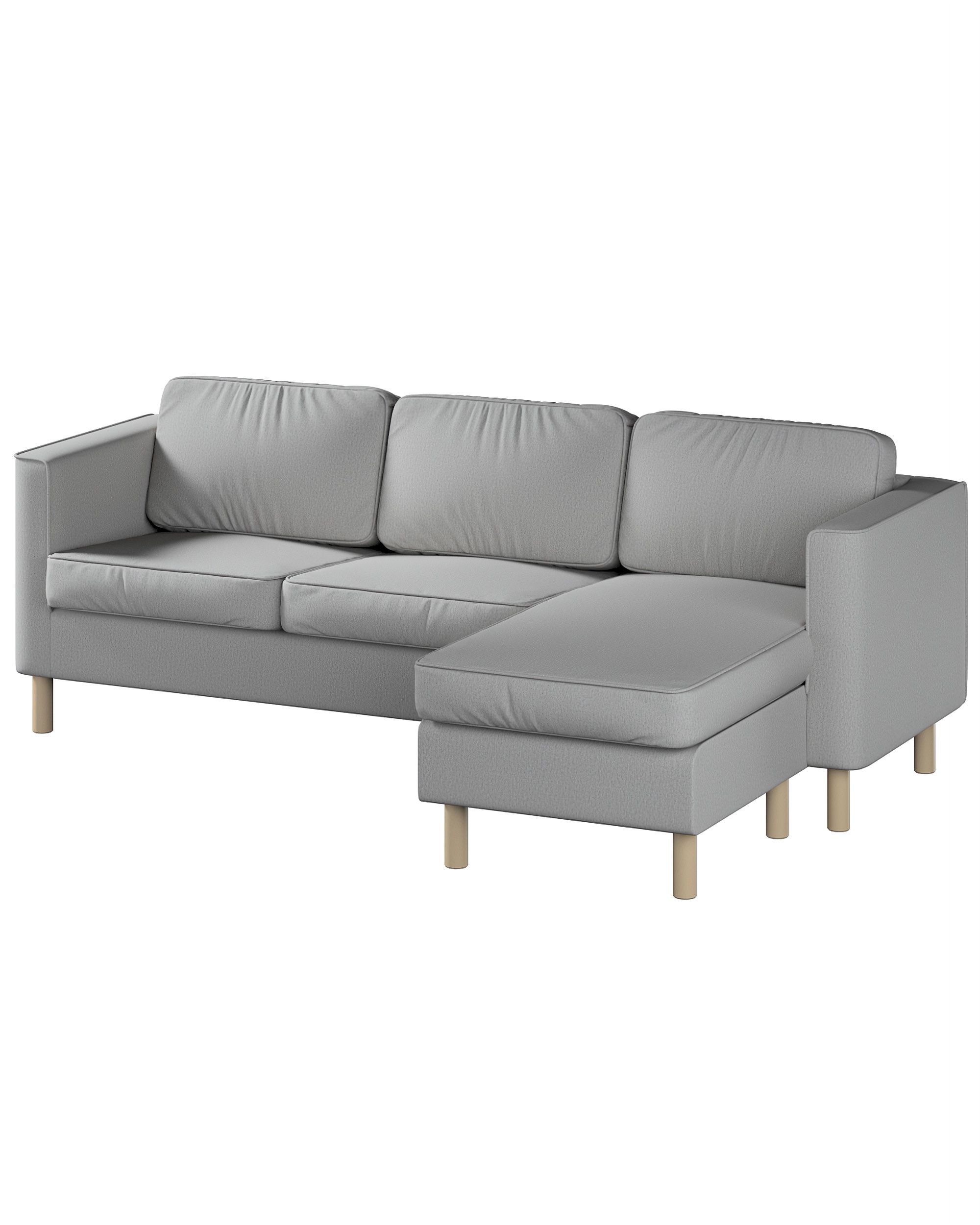 IKEA zitbankhoes voor Pärup 2-zitsbank met chaise longue kleur product grijs stof met structuur