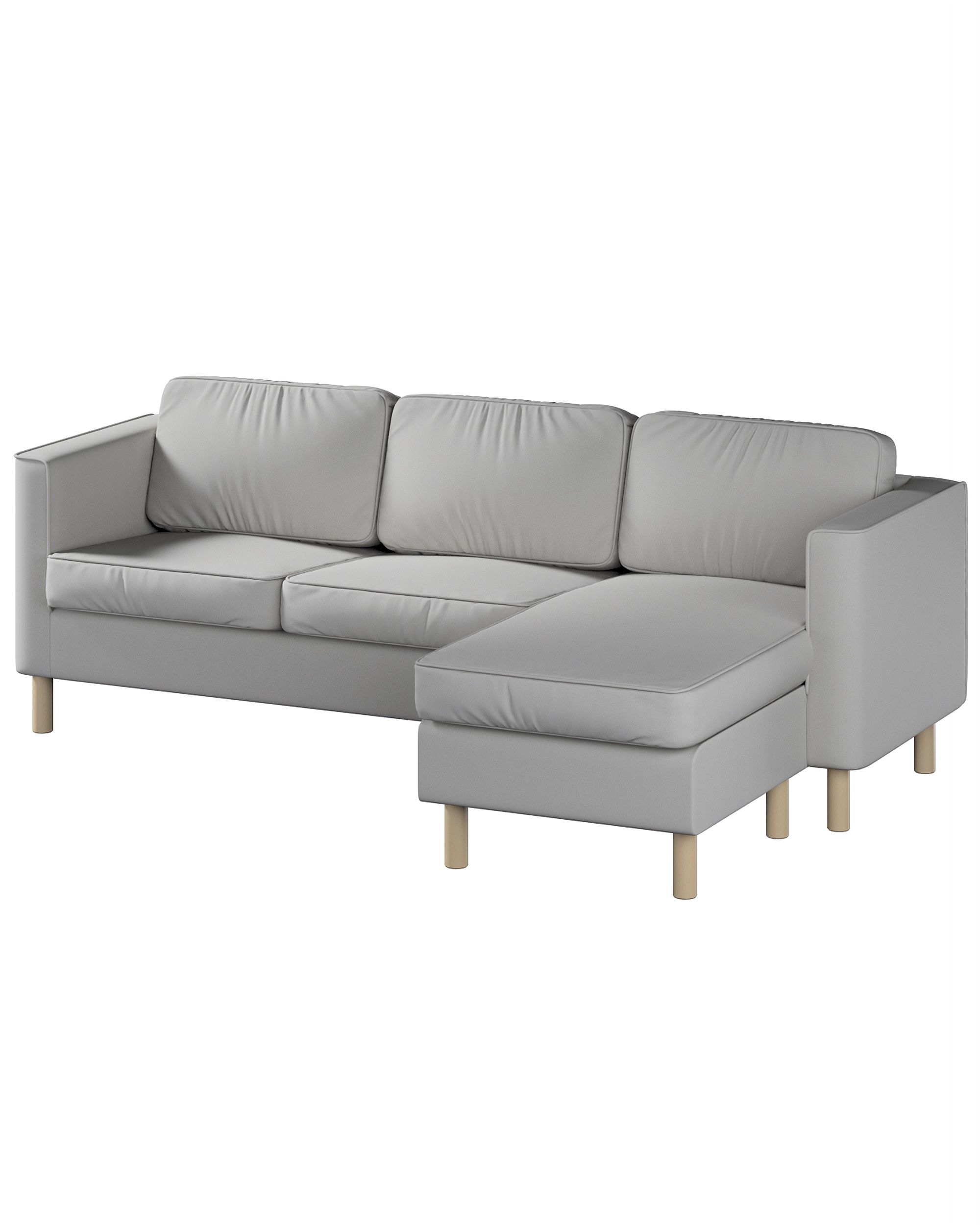 IKEA zitbankhoes voor Pärup 2-zitsbank met chaise longue kleur product grijs stof met structuur