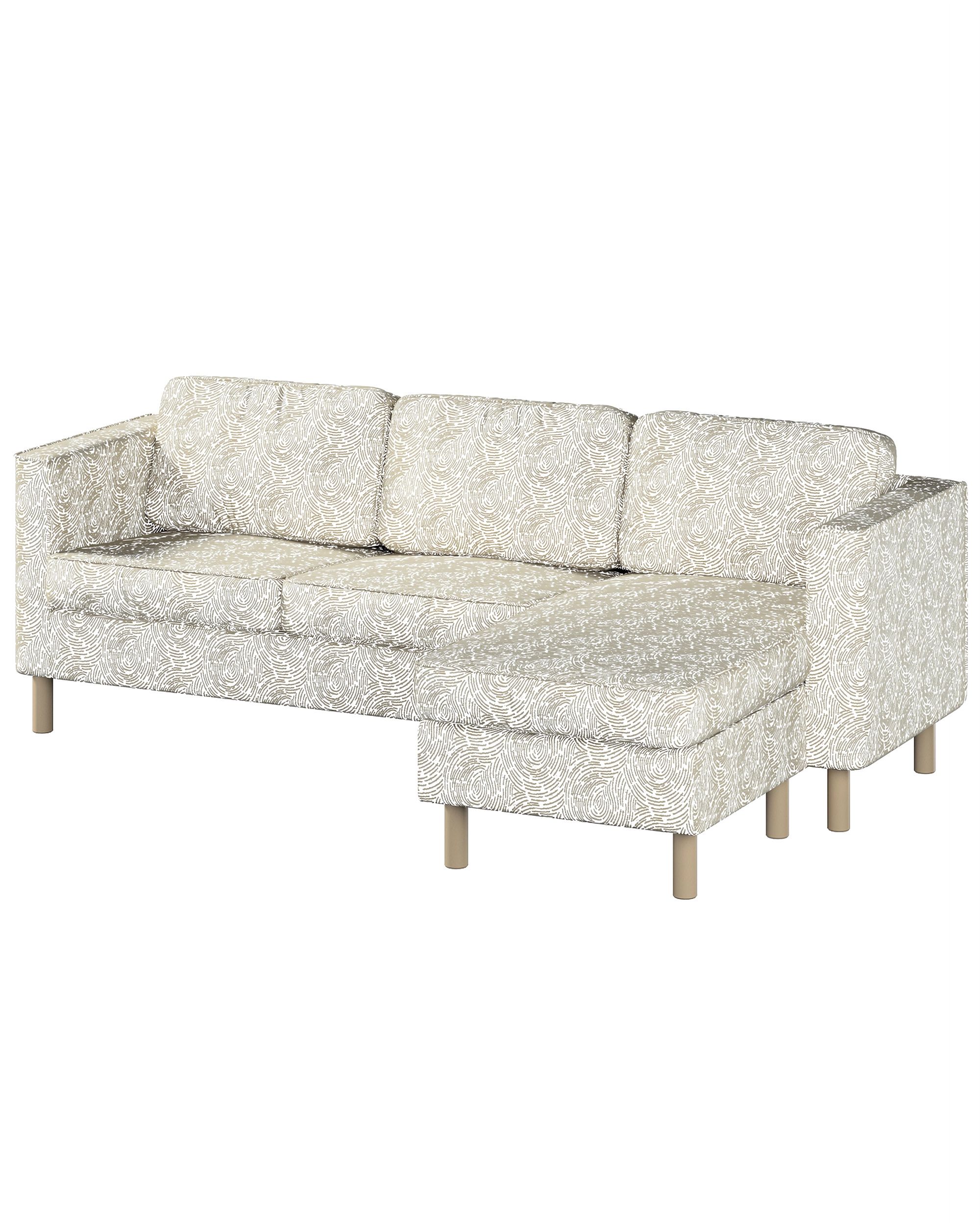 IKEA zitbankhoes voor Pärup 2-zitsbank met chaise longue kleur product beige stof glanzend, met structuur, met patroon