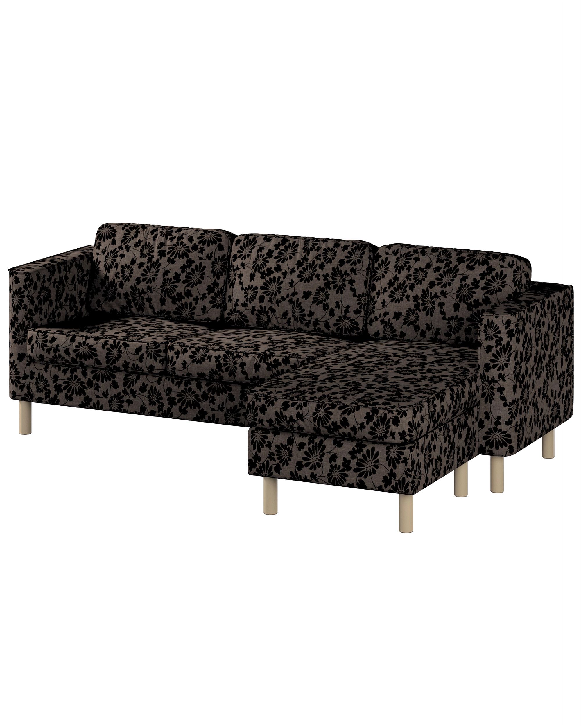 IKEA zitbankhoes voor Pärup 2-zitsbank met chaise longue kleur product bruin stof met structuur, met patroon
